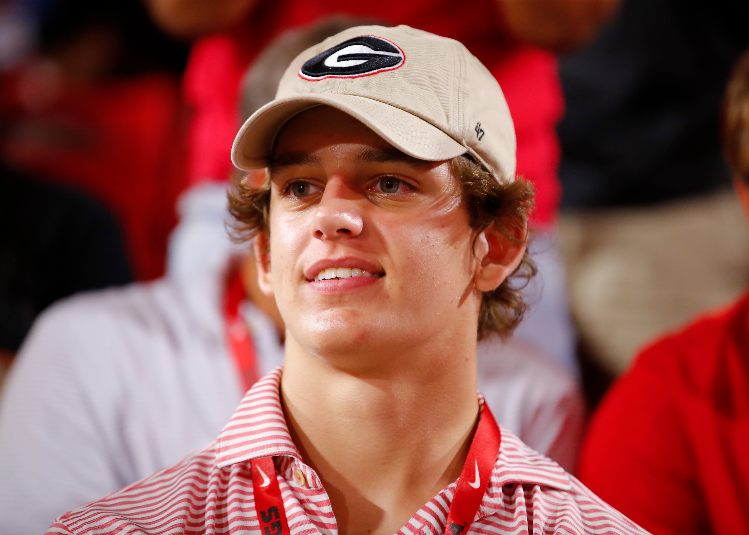 ATHENS, GA - SEPTEMBER 18: Arch Manning attends a game between the South Carolina Gamecocks and the Georgia Bulldogs at Sanford Stadium on September 18, 2021 in Athens, Georgia. (Photo by Todd Kirkland/Getty Images)