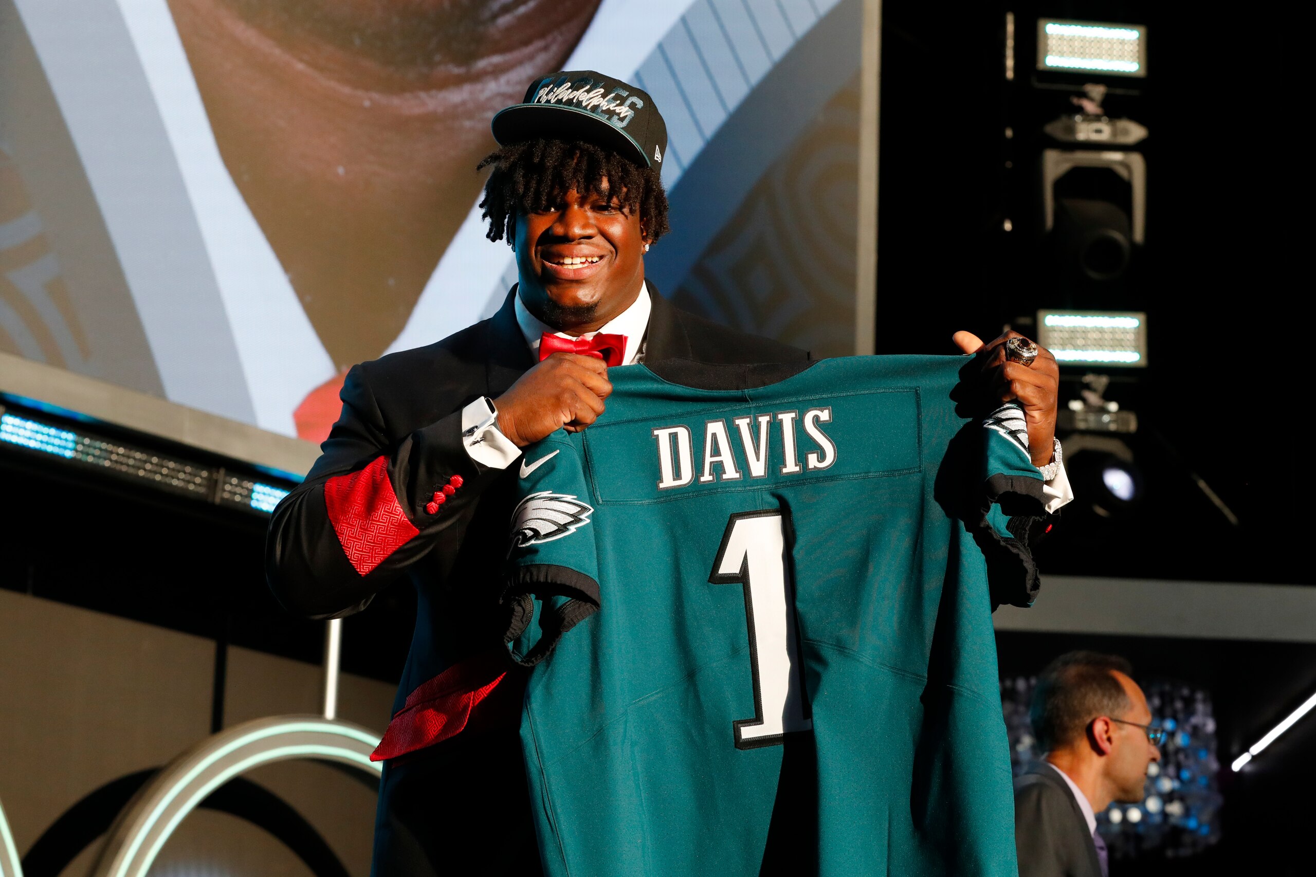 LAS VEGAS, NV - APRIL 28: Jordan Davis, Georgia is selected as the number 13 pick by the Philadelphia Eagles during the NFL Draft on April 28, 2022 in Las Vegas, Nevada. (Photo by Jeff Speer/Icon Sportswire via Getty Images)