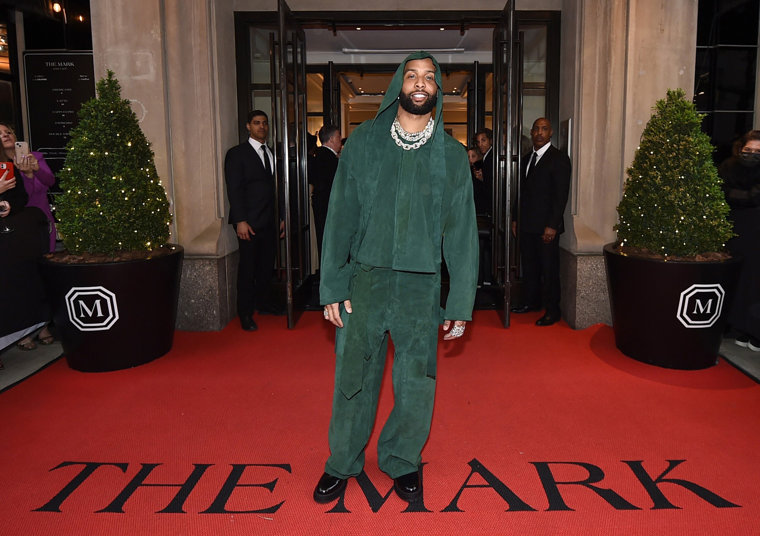 NEW YORK, NEW YORK - MAY 02: Odell Beckham Jr. departs The Mark Hotel for 2022 Met Gala on May 02, 2022 in New York City. (Photo by Ilya S. Savenok/Getty Images for The Mark)