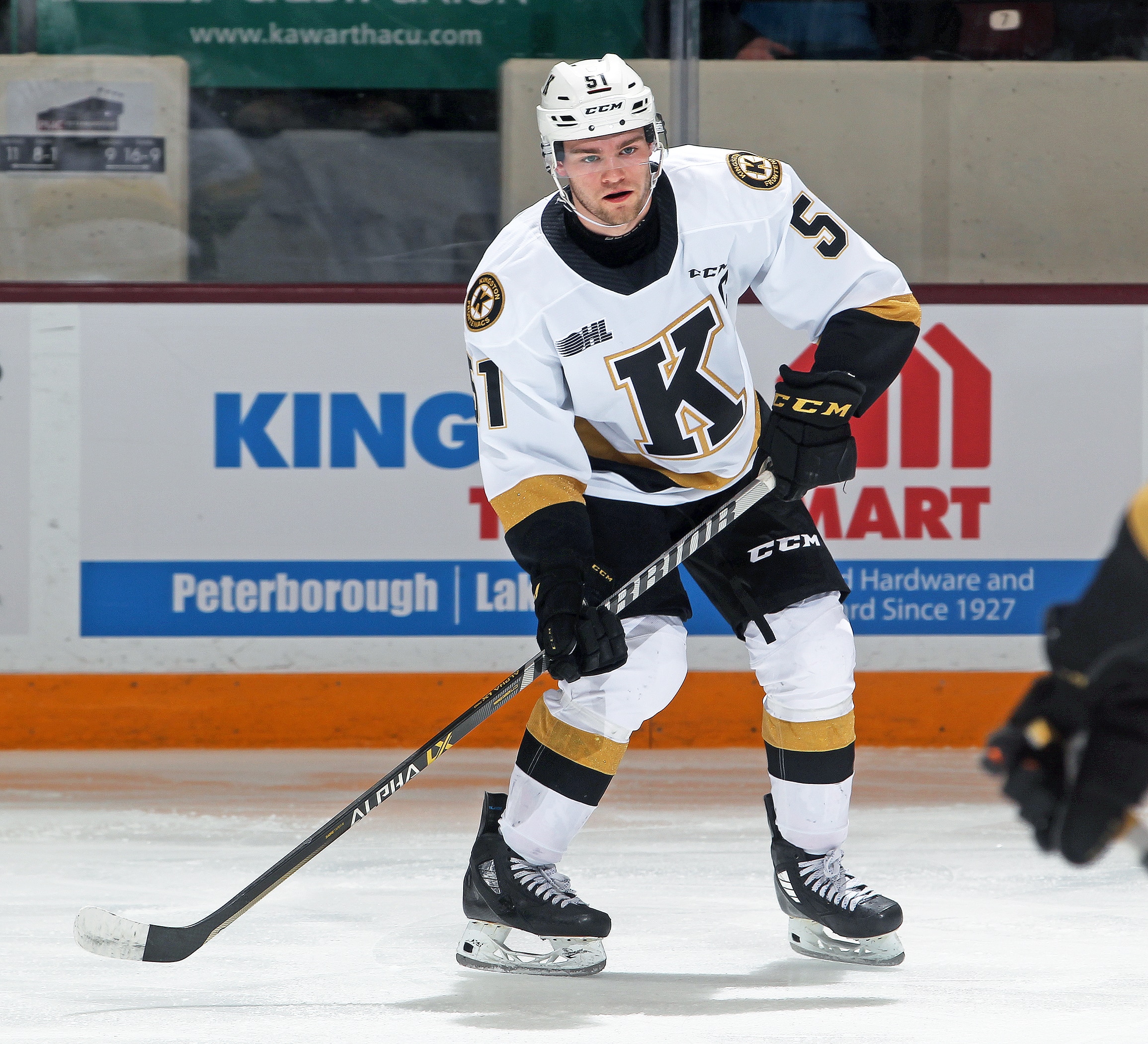 PETERBOROUGH, ON - MARCH 29:  Shane Wright #51 of the Kingston Frontenacs skates against the Peterborough Petes in an OHL game at the Peterborough Memorial Centre on March 29, 2022 in Peterborough, Ontario, Canada. (Photo by Ken Andersen/Getty Images)