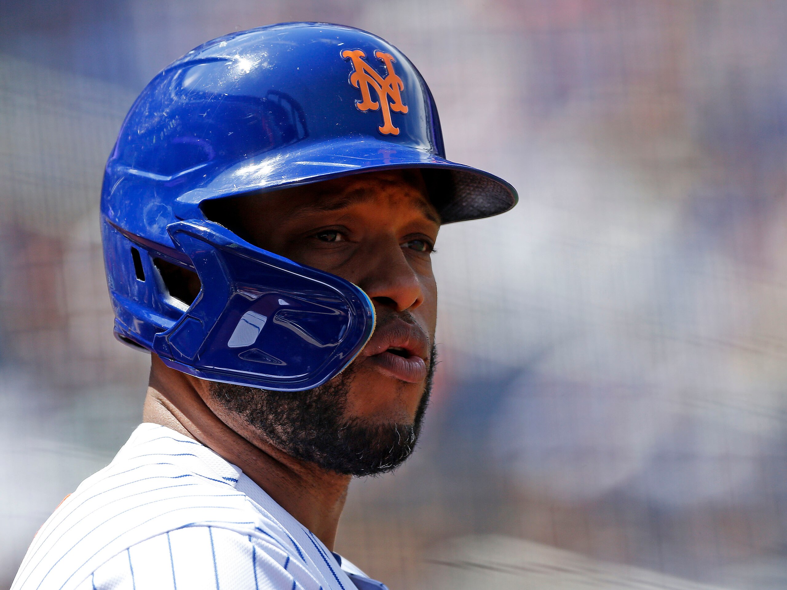 NEW YORK, NY - APRIL 16: Robinson Cano #24 of the New York Mets looks on during the game against the Arizona Diamondbacks at Citi Field on April 16, 2022 in the Queens borough of New York City. (Photo by Christopher Pasatieri/Getty Images)
