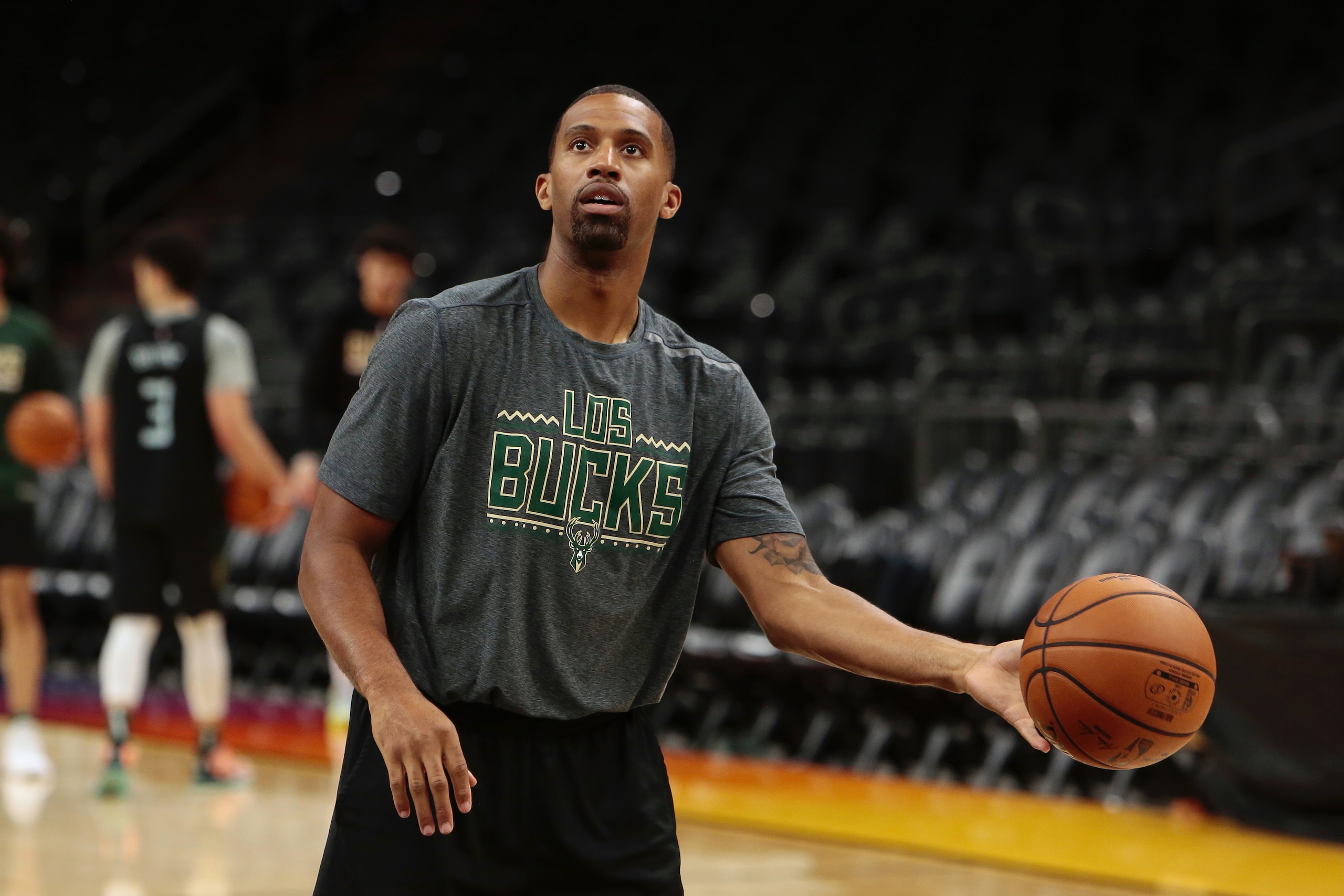 PHOENIX, AZ - JULY 7: Assistant Coach Charles Lee of the Milwaukee Bucks during practice and media availability as part of the 2021 NBA Finals on July 7, 2021 at Phoenix Suns Arena in Phoenix, Arizona. NOTE TO USER: User expressly acknowledges and agrees that, by downloading and or using this photograph, user is consenting to the terms and conditions of Getty Images License Agreement. Mandatory Copyright Notice: Copyright 2021 NBAE (Photo by Jim Poorten/NBAE via Getty Images)
