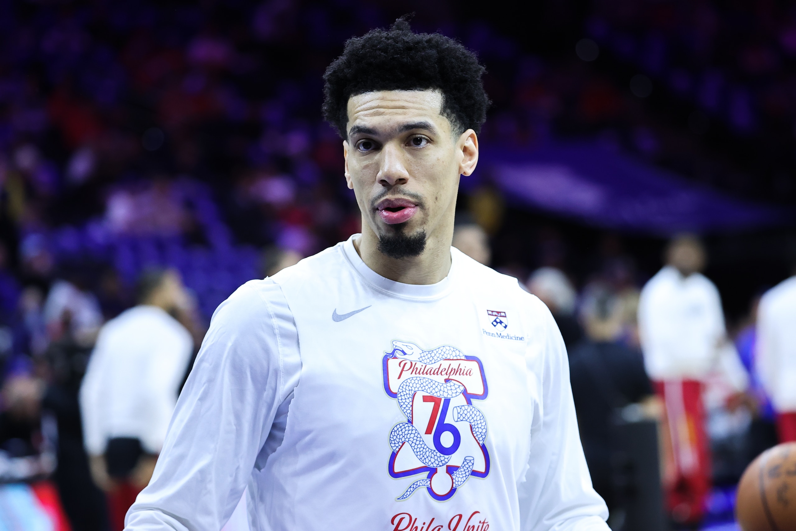 PHILADELPHIA, PA, USA - MAY 8: Philadelphia 76ers player Danny Green warms up ahead of the NBA match between Philadelphia 76ers and Miami Heat at the Wells Fargo Center in Philadelphia, Pennsylvania, United States on May 8, 2022. (Photo by Tayfun Coskun/Anadolu Agency via Getty Images)