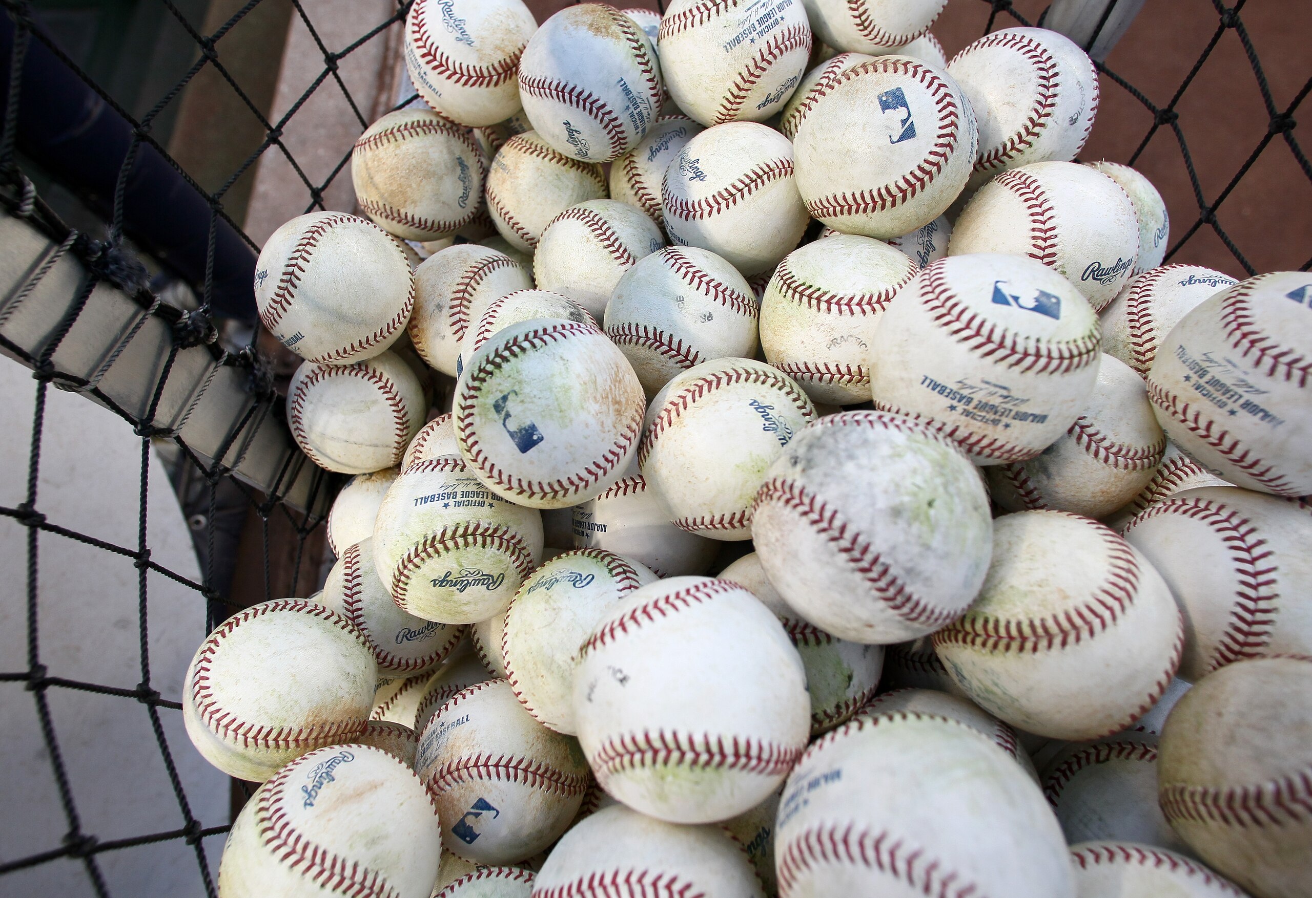 NEW YORK, NY - OCTOBER 13: A detail of official major league baseballs are seen in a bucket during batting practice between the New York Yankees and the Detroit Tigers during Game One of the American League Championship Series at Yankee Stadium on October 13, 2012 in the Bronx borough of New York City, New York. (Photo by Alex Trautwig/Getty Images) NEW YORK, NY - OCTOBER 13: A detail of official major league baseballs are seen in a bucket during batting practice between the New York Yankees and the Detroit Tigers during Game One of the American League Championship Series at Yankee Stadium on October 13, 2012 in the Bronx borough of New York City, New York. (Photo by Alex Trautwig/Getty Images)