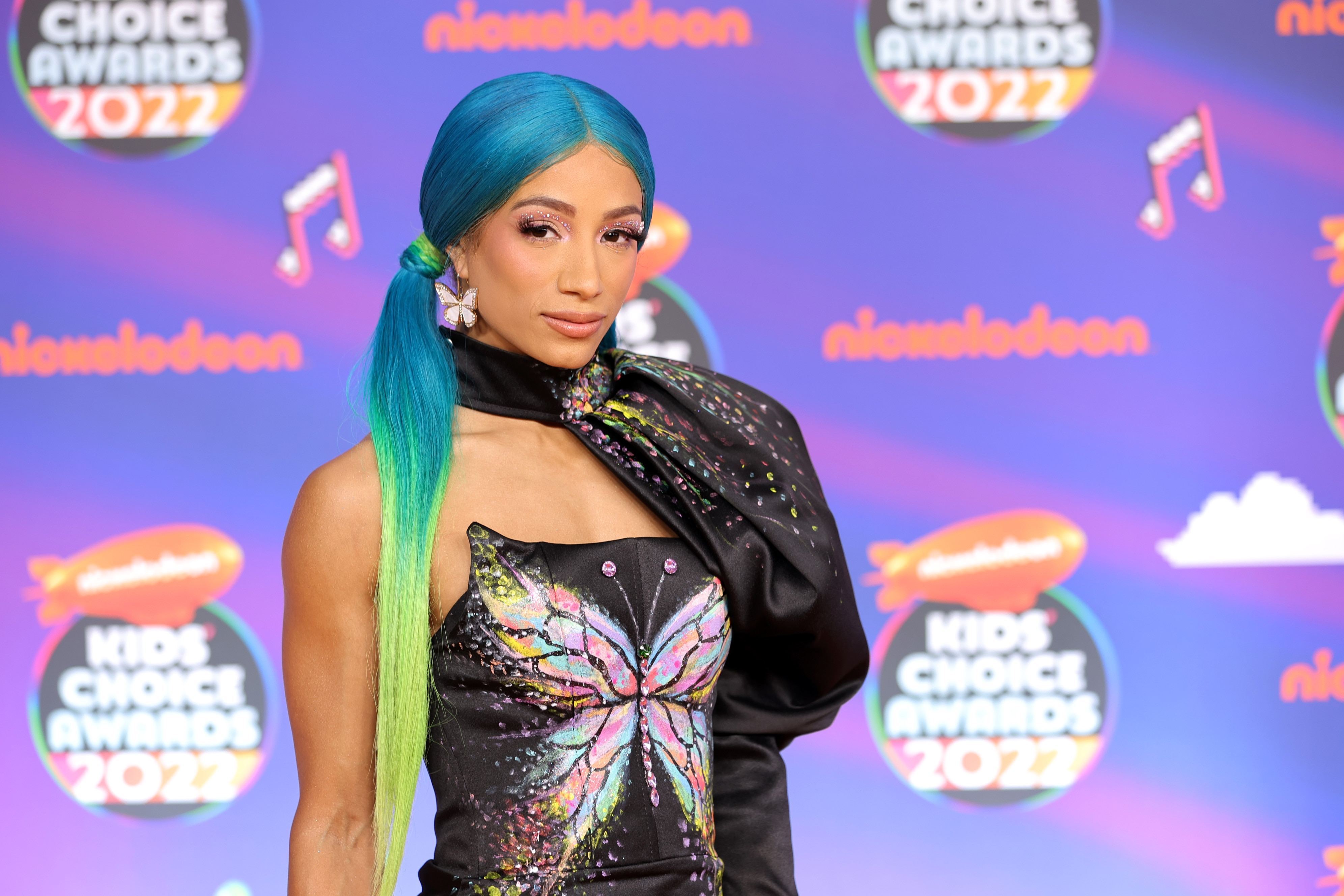 SANTA MONICA, CALIFORNIA - APRIL 09: Sasha Banks attends the Nickelodeon's Kids' Choice Awards 2022 at Barker Hangar on April 09, 2022 in Santa Monica, California. (Photo by Matt Winkelmeyer/Getty Images for Nickelodeon)