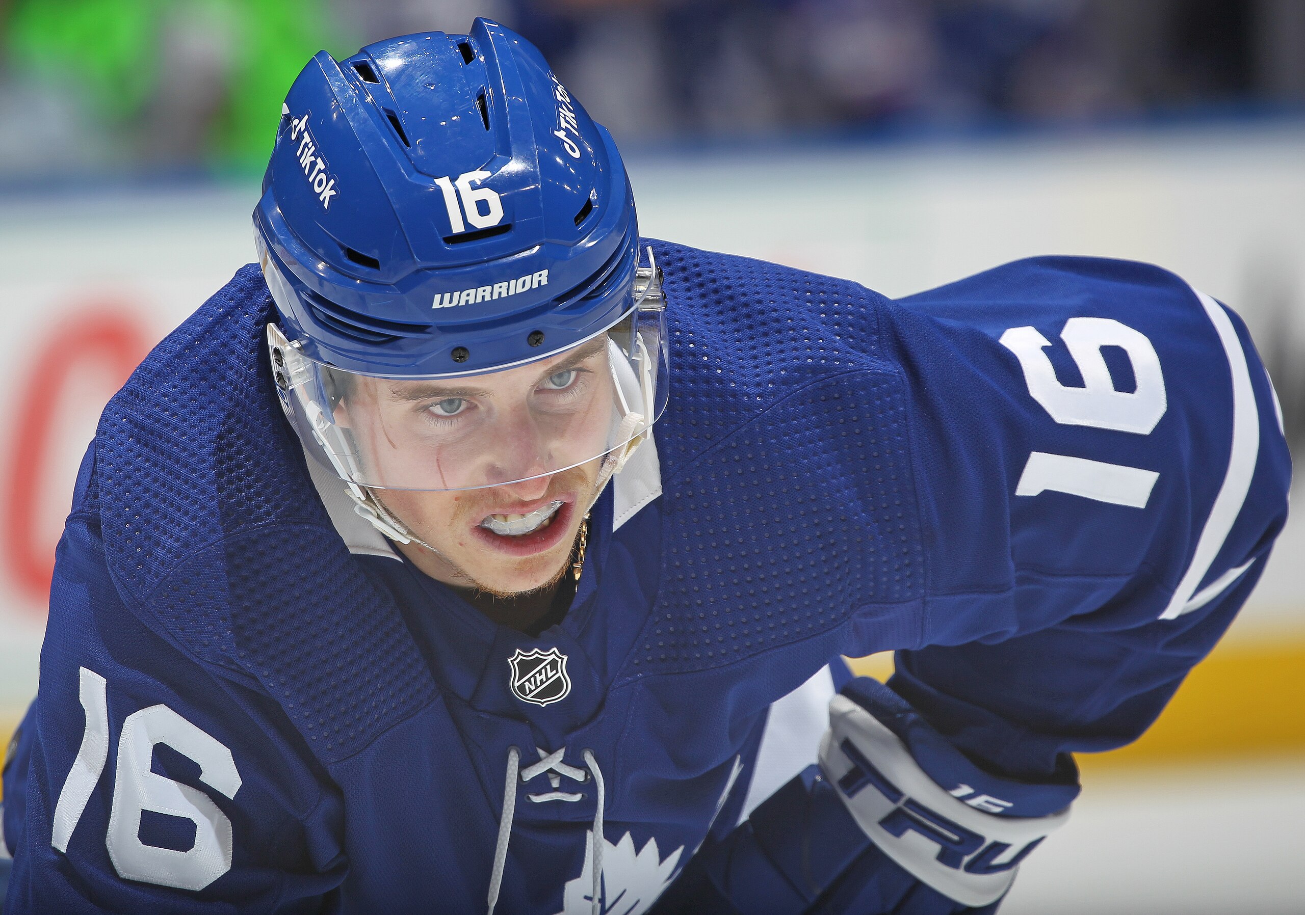 TORONTO, ON - MAY 4: Mitchell Marner #16 of the Toronto Maple Leafs waits for a faceoff against the Tampa Bay Lightning during Game Two of the First Round of the 2022 Stanley Cup Playoffs at Scotiabank Arena on May 4, 2022 in Toronto, Ontario, Canada. The Lightning defeated the Maple Leafs 5-3. (Photo by Claus Andersen/Getty Images) TORONTO, ON - MAY 4: Mitchell Marner #16 of the Toronto Maple Leafs waits for a faceoff against the Tampa Bay Lightning during Game Two of the First Round of the 2022 Stanley Cup Playoffs at Scotiabank Arena on May 4, 2022 in Toronto, Ontario, Canada. The Lightning defeated the Maple Leafs 5-3. (Photo by Claus Andersen/Getty Images)