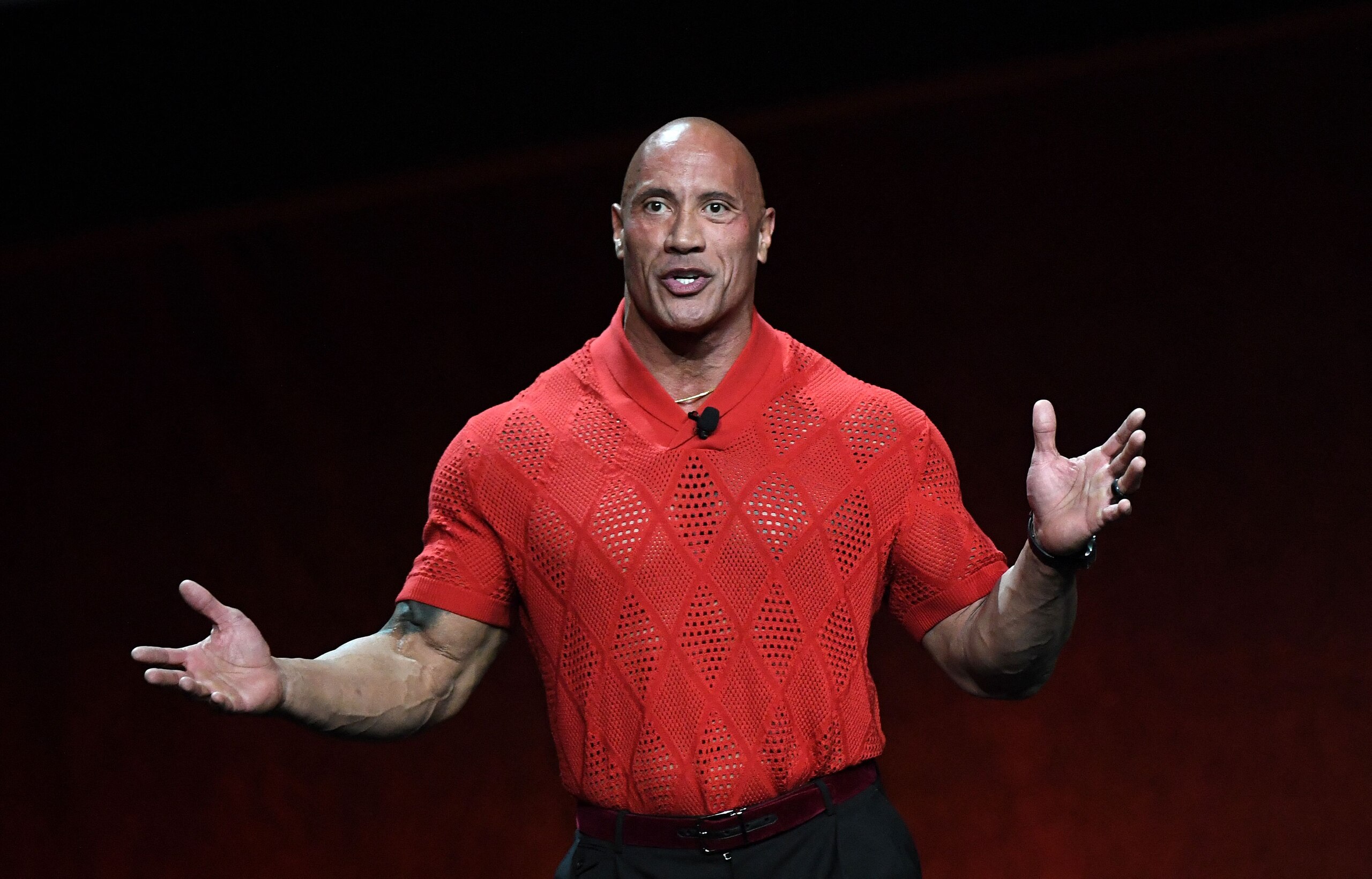 US actor Dwayne "The Rock" Johnson speaks onstage during the Warner Bros. Pictures "The Big Picture" presentation during CinemaCon 2022 at Caesars Palace on April 26, 2022 in Las Vegas, Nevada. (Photo by VALERIE MACON / AFP) (Photo by VALERIE MACON/AFP via Getty Images)