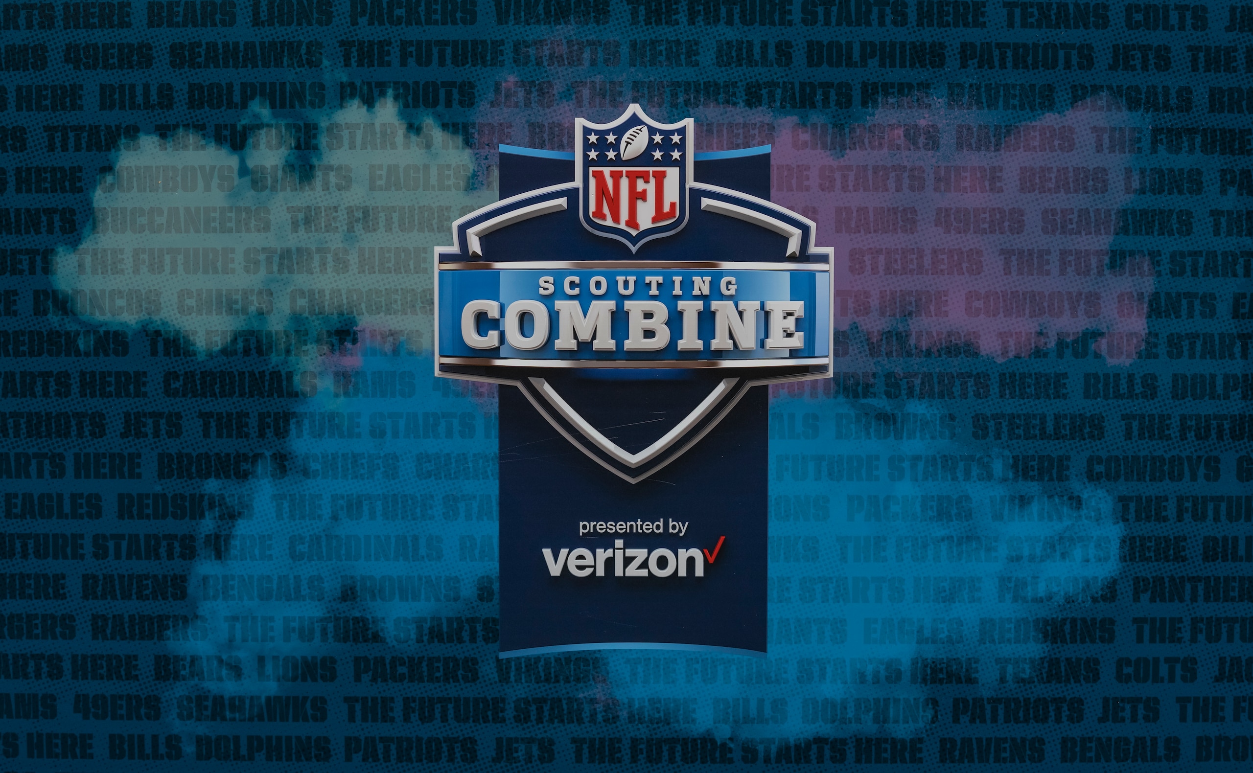 INDIANAPOLIS, IN - MARCH 1: The 2019 NFL Combine logo is seen at the 2019 NFL Combine at Lucas Oil Stadium on March 1, 2019 in Indianapolis, Indiana. (Photo by Michael Hickey/Getty Images)