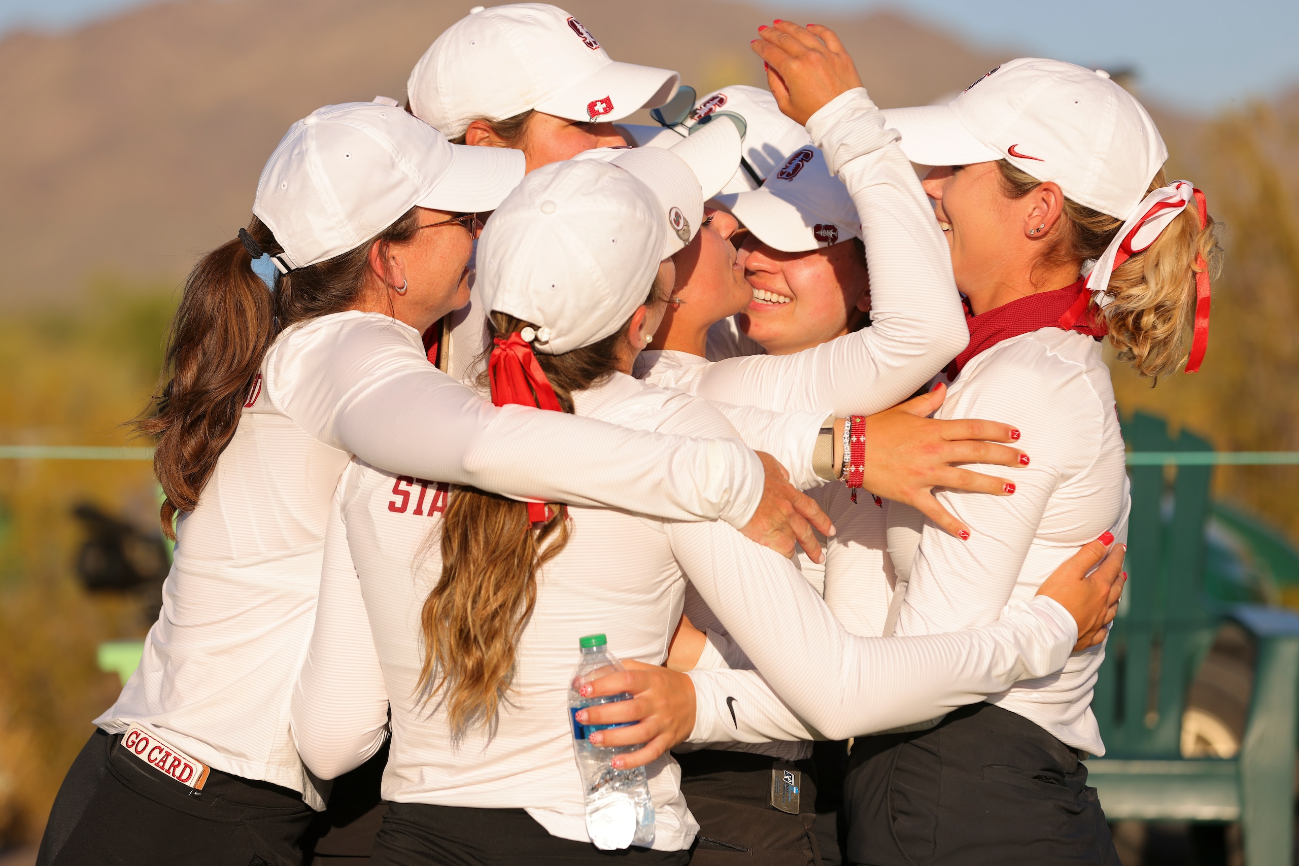 SCOTTSDALE, AZ - MAY 24: The Stanford Cardinal celebrate after defeating the Auburn Tigers to advance to the match play championship during the Division I Women's Golf Championship held at the Grayhawk Golf Club on May 24, 2022 in Scottsdale, Arizona. (Photo by C. Morgan Engel/NCAA Photos via Getty Images) SCOTTSDALE, AZ - MAY 24: The Stanford Cardinal celebrate after defeating the Auburn Tigers to advance to the match play championship during the Division I Women's Golf Championship held at the Grayhawk Golf Club on May 24, 2022 in Scottsdale, Arizona. (Photo by C. Morgan Engel/NCAA Photos via Getty Images)