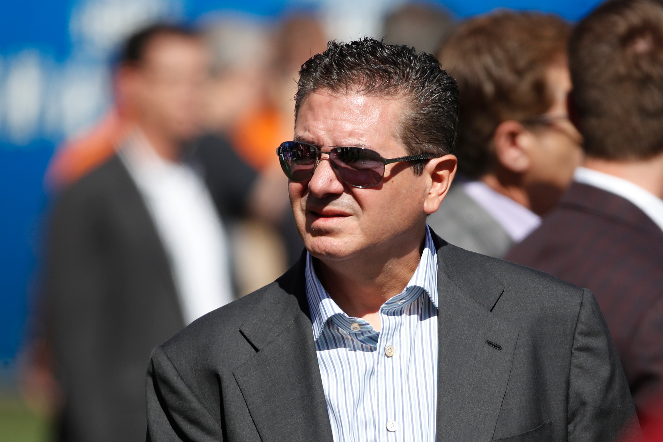 Washington Redskins owner Daniel Snyder walks the sidelines before an NFL football game between the Redskins and the New York Giants, Sunday, Sept. 29, 2019, in East Rutherford, N.J. The Giants won the game 24-3. (Jeff Haynes/AP Images for Panini)