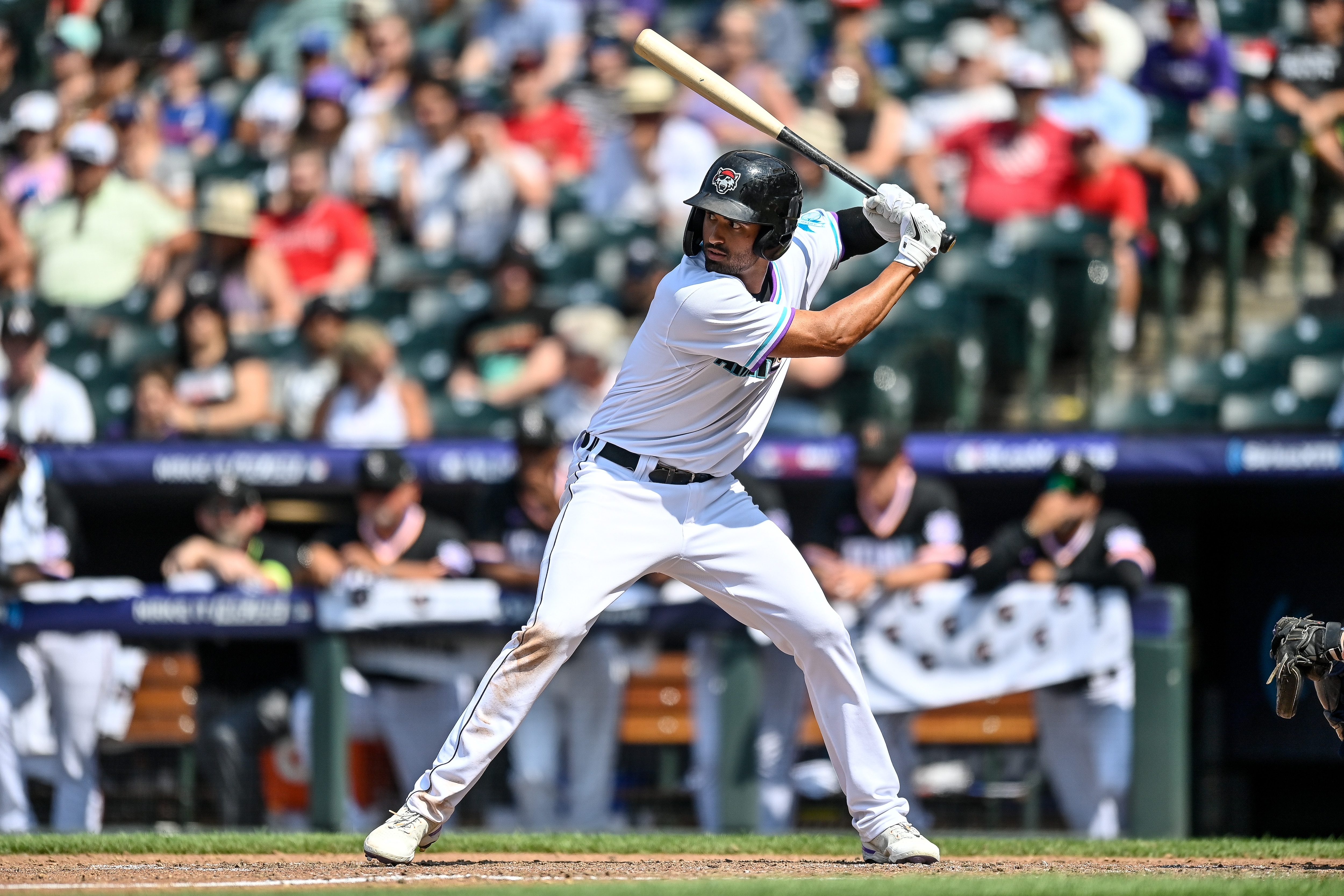 DENVER, CO - JULY 11: Riley Greene #19 of American League Futures Team bats against the National League Futures Team at Coors Field on July 11, 2021 in Denver, Colorado.(Photo by Dustin Bradford/Getty Images)