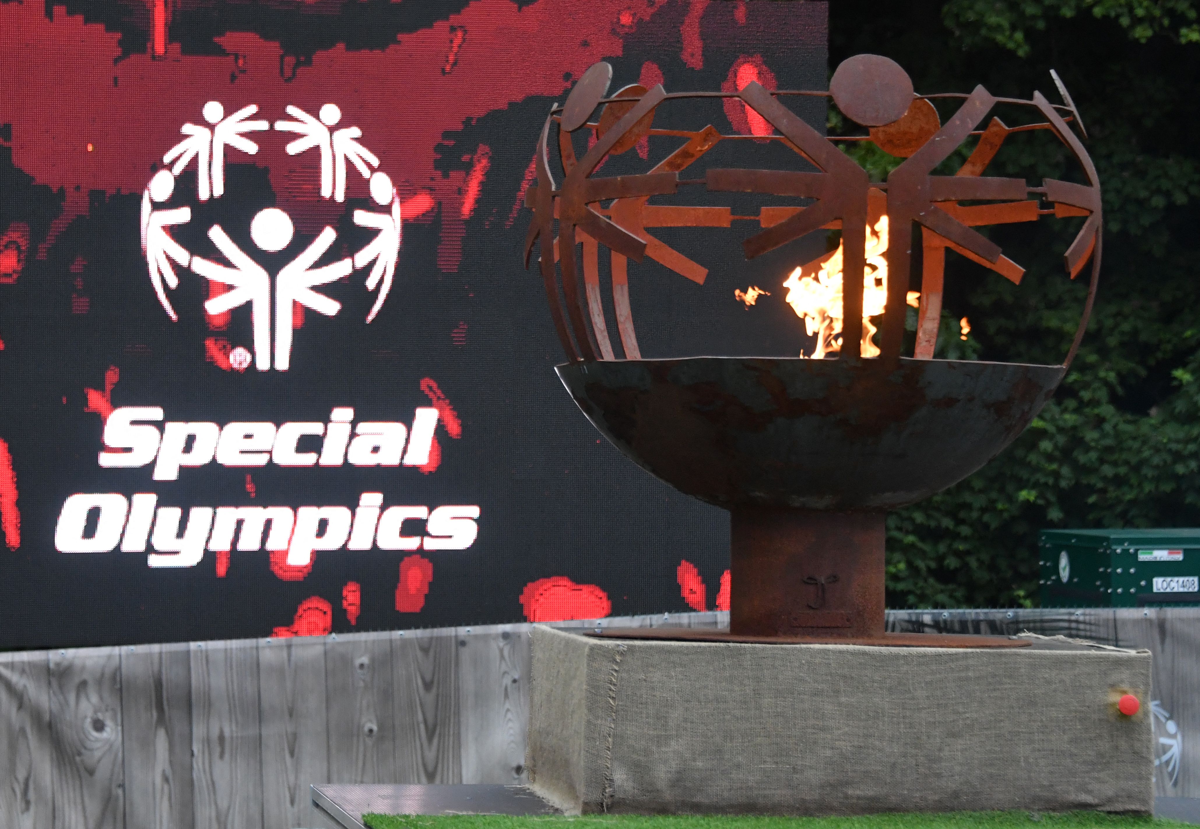 Illustration picture shows the flame the opening ceremony of the 38th edition of the National Games of Special Olympics Belgium, at Sports Center Blocry in Ottignies - Louvain-la-Neuve, Wednesday 25 May 2022. From Wednesday 25 to Saturday 28 May, 2,737 athletes and 52 unified partners will take part in the National Games of Special Olympics Belgium (SOB), the largest sports event in Belgium for athletes with intellectual disabilities. They will give their best in sixteen different sports and adapted disciplines. BELGA PHOTO JOHN THYS (Photo by JOHN THYS / BELGA MAG / Belga via AFP) (Photo by JOHN THYS/BELGA MAG/AFP via Getty Images)