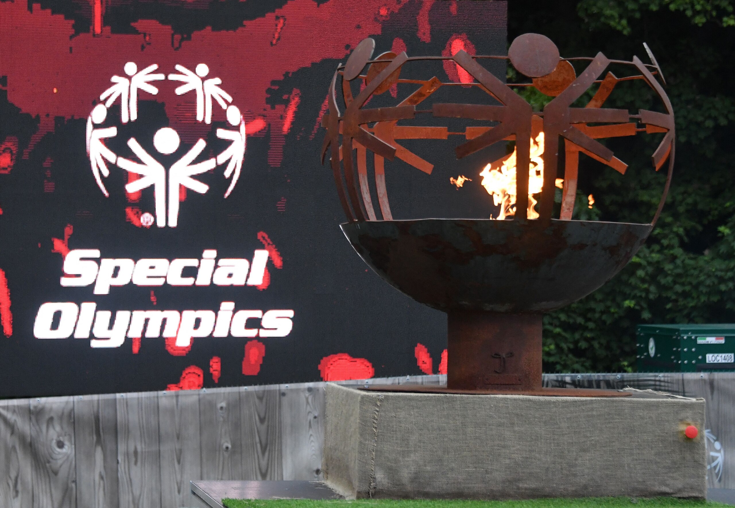 Illustration picture shows the flame the opening ceremony of the 38th edition of the National Games of Special Olympics Belgium, at Sports Center Blocry in Ottignies - Louvain-la-Neuve, Wednesday 25 May 2022. From Wednesday 25 to Saturday 28 May, 2,737 athletes and 52 unified partners will take part in the National Games of Special Olympics Belgium (SOB), the largest sports event in Belgium for athletes with intellectual disabilities. They will give their best in sixteen different sports and adapted disciplines. BELGA PHOTO JOHN THYS (Photo by JOHN THYS / BELGA MAG / Belga via AFP) (Photo by JOHN THYS/BELGA MAG/AFP via Getty Images)