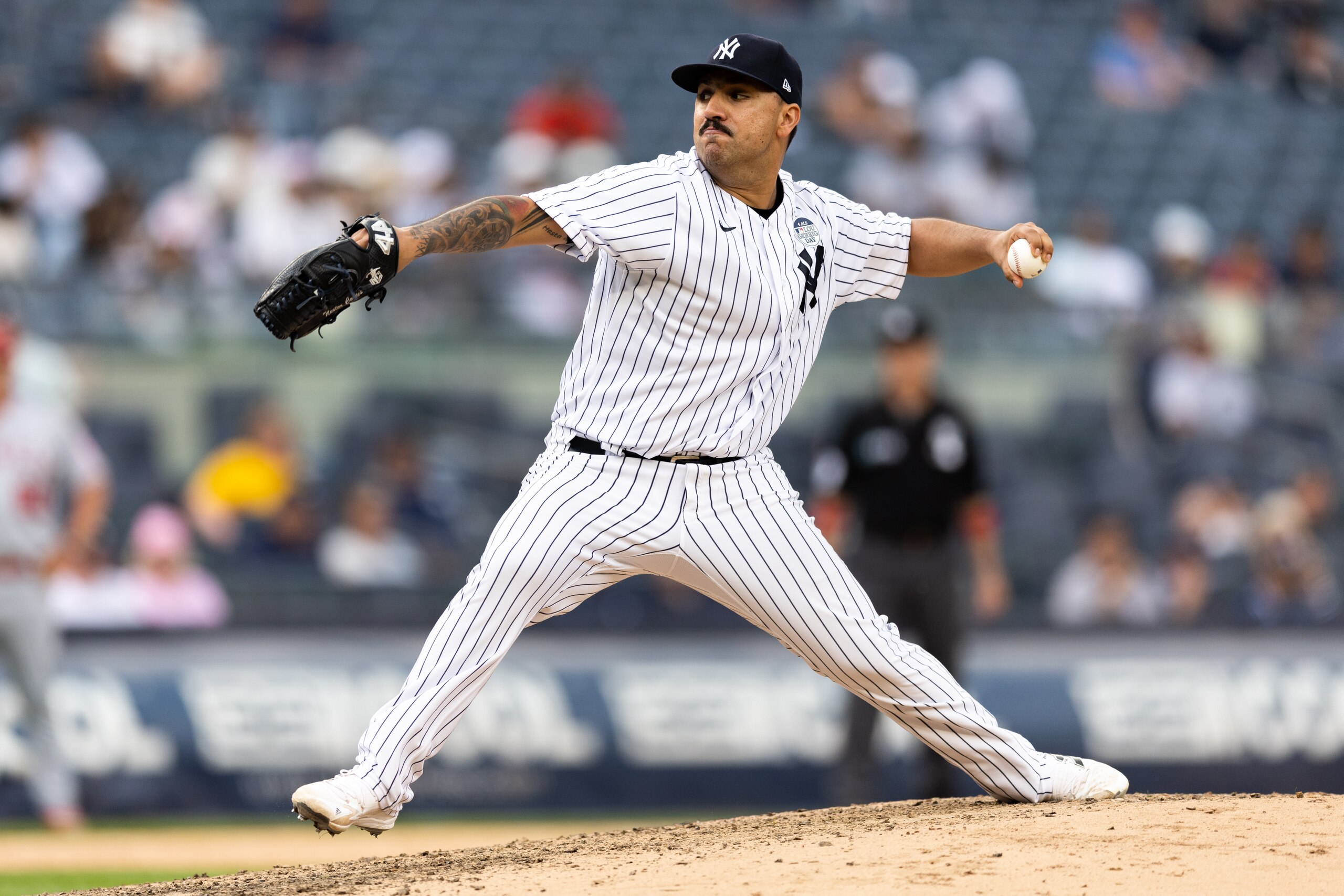 NEW YORK, NEW YORK - JUNE 02: Nestor Cortes #65 of the New York Yankees throws a pitch during the sixth inning of game one of a doubleheader against the Los Angeles Angels at Yankee Stadium on June 02, 2022 in New York City. (Photo by Dustin Satloff/Getty Images) NEW YORK, NEW YORK - JUNE 02: Nestor Cortes #65 of the New York Yankees throws a pitch during the sixth inning of game one of a doubleheader against the Los Angeles Angels at Yankee Stadium on June 02, 2022 in New York City. (Photo by Dustin Satloff/Getty Images)