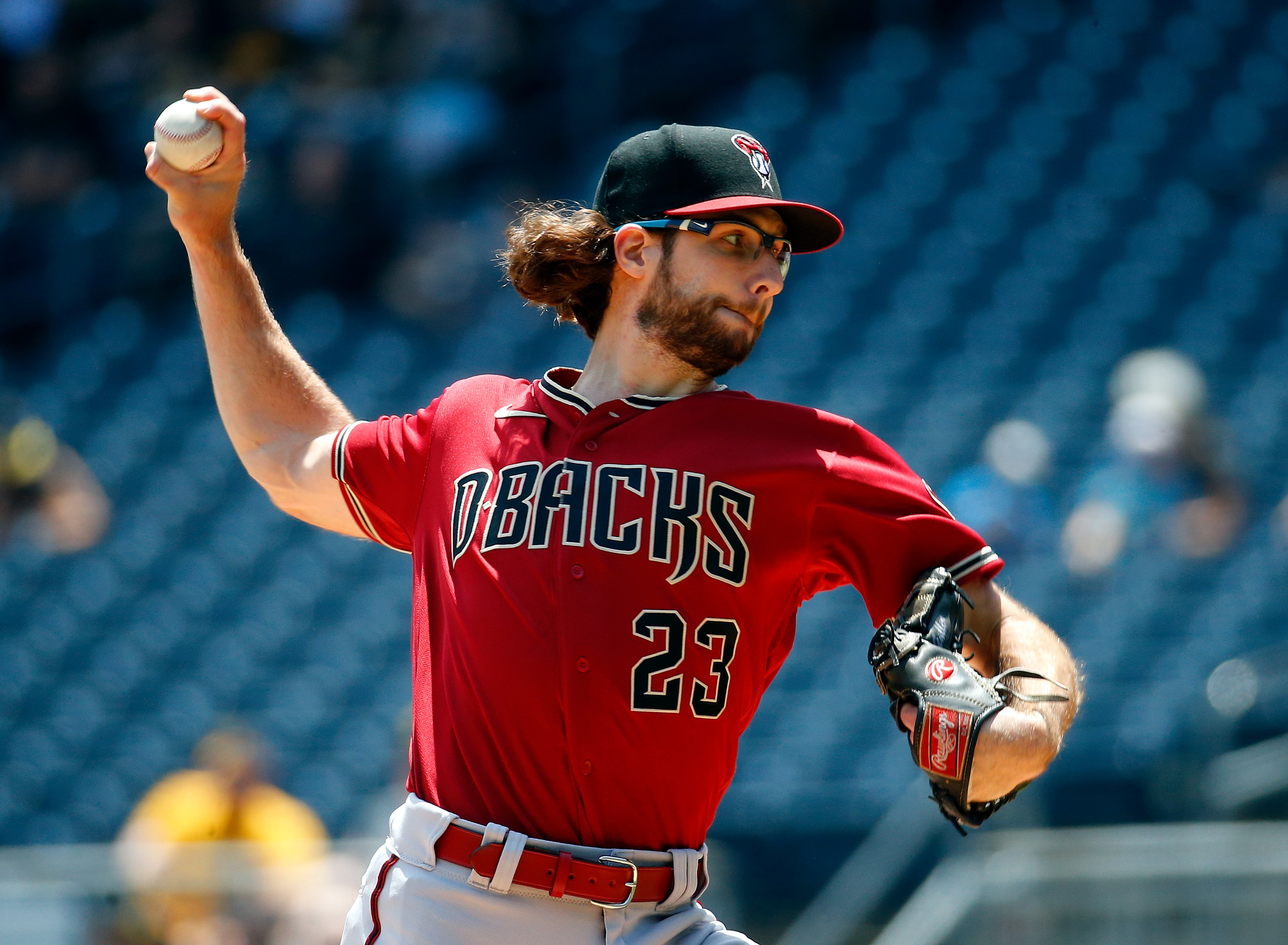 PITTSBURGH, PA - JUNE 05:  Zac Gallen #23 of the Arizona Diamondbacks pitches in the first inning against the Pittsburgh Pirates during the game at PNC Park on May 5, 2022 in Pittsburgh, Pennsylvania.  (Photo by Justin K. Aller/Getty Images)