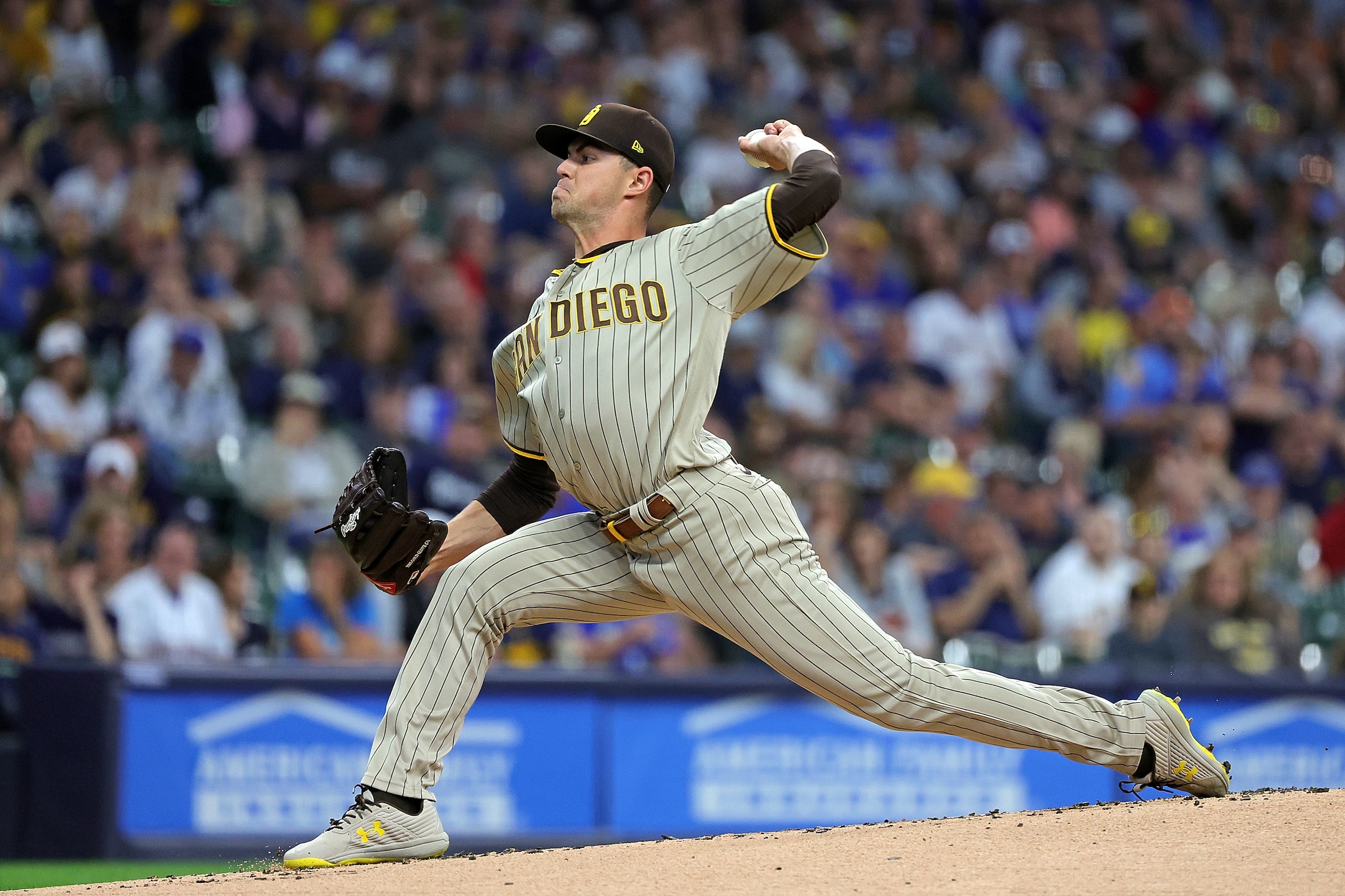MILWAUKEE, WISCONSIN - JUNE 04: MacKenzie Gore #1 of the San Diego Padres throws a pitch during the first inning against the Milwaukee Brewers at American Family Field on June 04, 2022 in Milwaukee, Wisconsin. (Photo by Stacy Revere/Getty Images) MILWAUKEE, WISCONSIN - JUNE 04: MacKenzie Gore #1 of the San Diego Padres throws a pitch during the first inning against the Milwaukee Brewers at American Family Field on June 04, 2022 in Milwaukee, Wisconsin. (Photo by Stacy Revere/Getty Images)