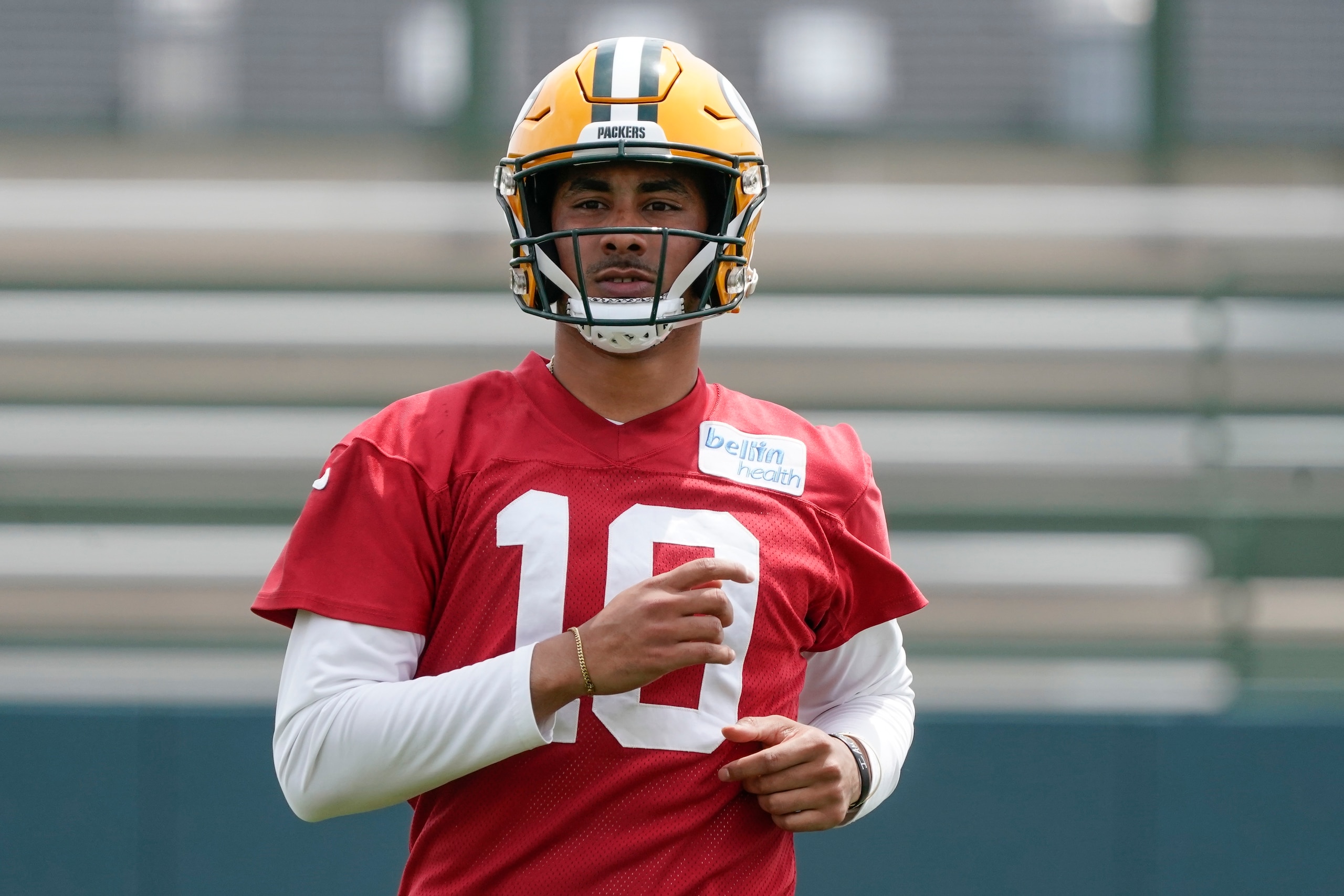 Green Bay Packers' Jordan Love runs a drill at the NFL football team's practice field training camp Tuesday, May 31, 2022, in Green Bay, Wis. (AP Photo/Morry Gash) Green Bay Packers' Jordan Love runs a drill at the NFL football team's practice field training camp Tuesday, May 31, 2022, in Green Bay, Wis. (AP Photo/Morry Gash)