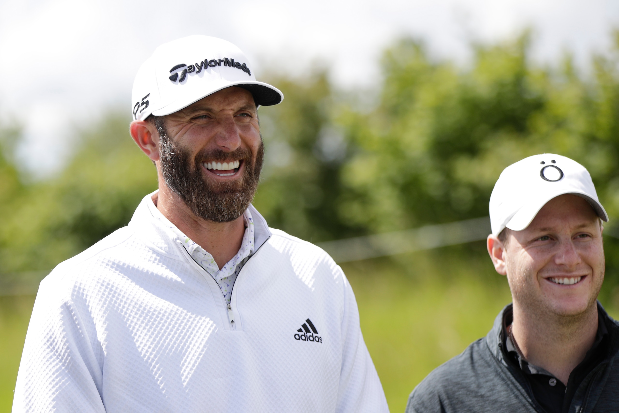 ST ALBANS, ENGLAND - JUNE 08: Dustin Johnson of The United States looks on during the Pro-Am ahead of the LIV Golf Invitational at The Centurion Club on June 08, 2022 in St Albans, England. (Photo by John Phillips/LIV Golf/Getty Images)