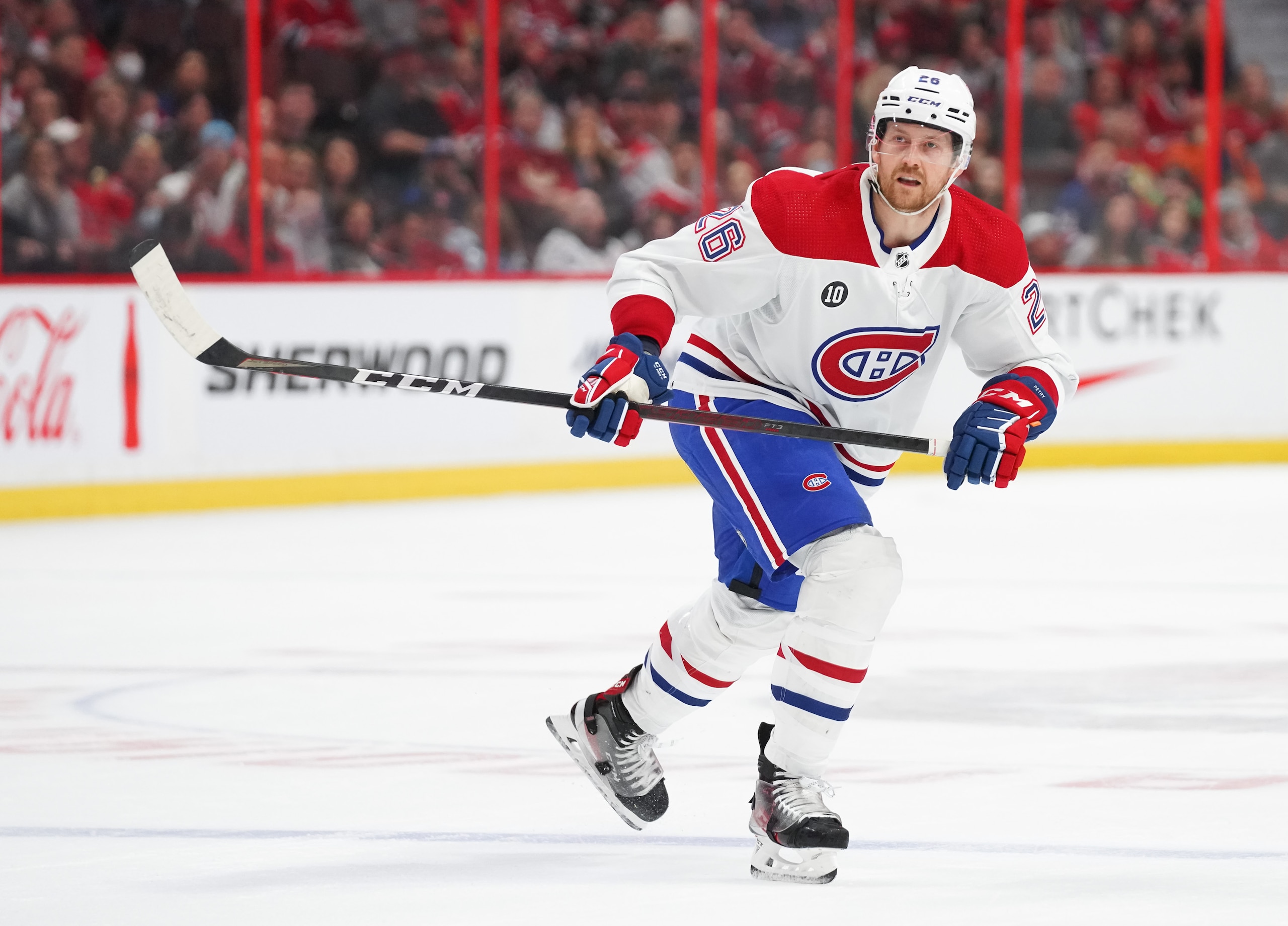 OTTAWA, ON - APRIL 23:  Jeff Petry #26 of the Montreal Canadiens skates against the Ottawa Senators at Canadian Tire Centre on April 23, 2022 in Ottawa, Ontario, Canada.  (Photo by André Ringuette/NHLI via Getty Images)