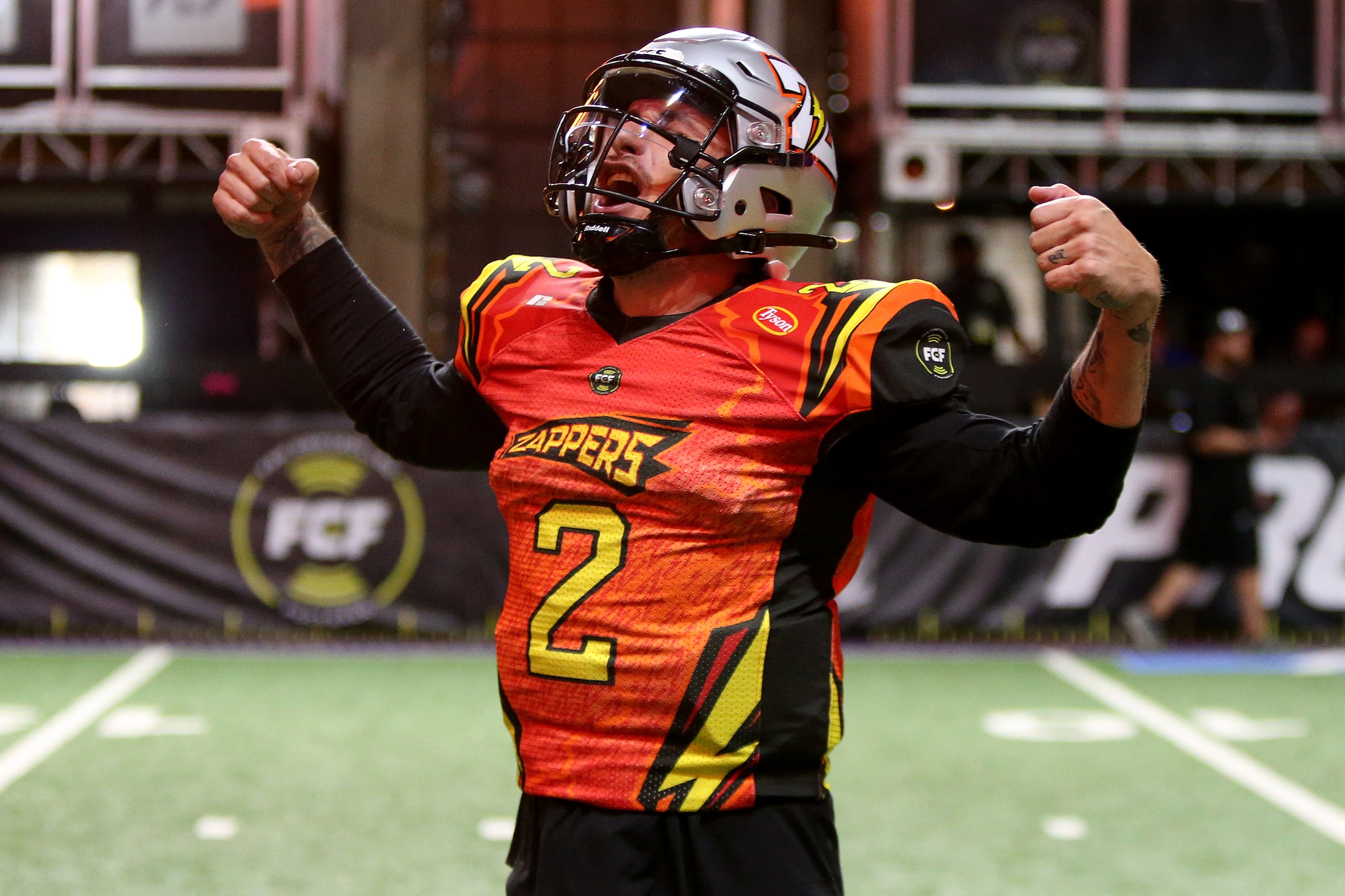 ATLANTA, GEORGIA - JUNE 04: Johnny Manziel #2 of the Zappers reacts during the second half against the Shoulda Been Stars during Fan Controlled Football Season v2.0 - Playoffs on June 04, 2022 in Atlanta, Georgia. (Photo by Brett Davis/Fan Controlled Football/Getty Images)