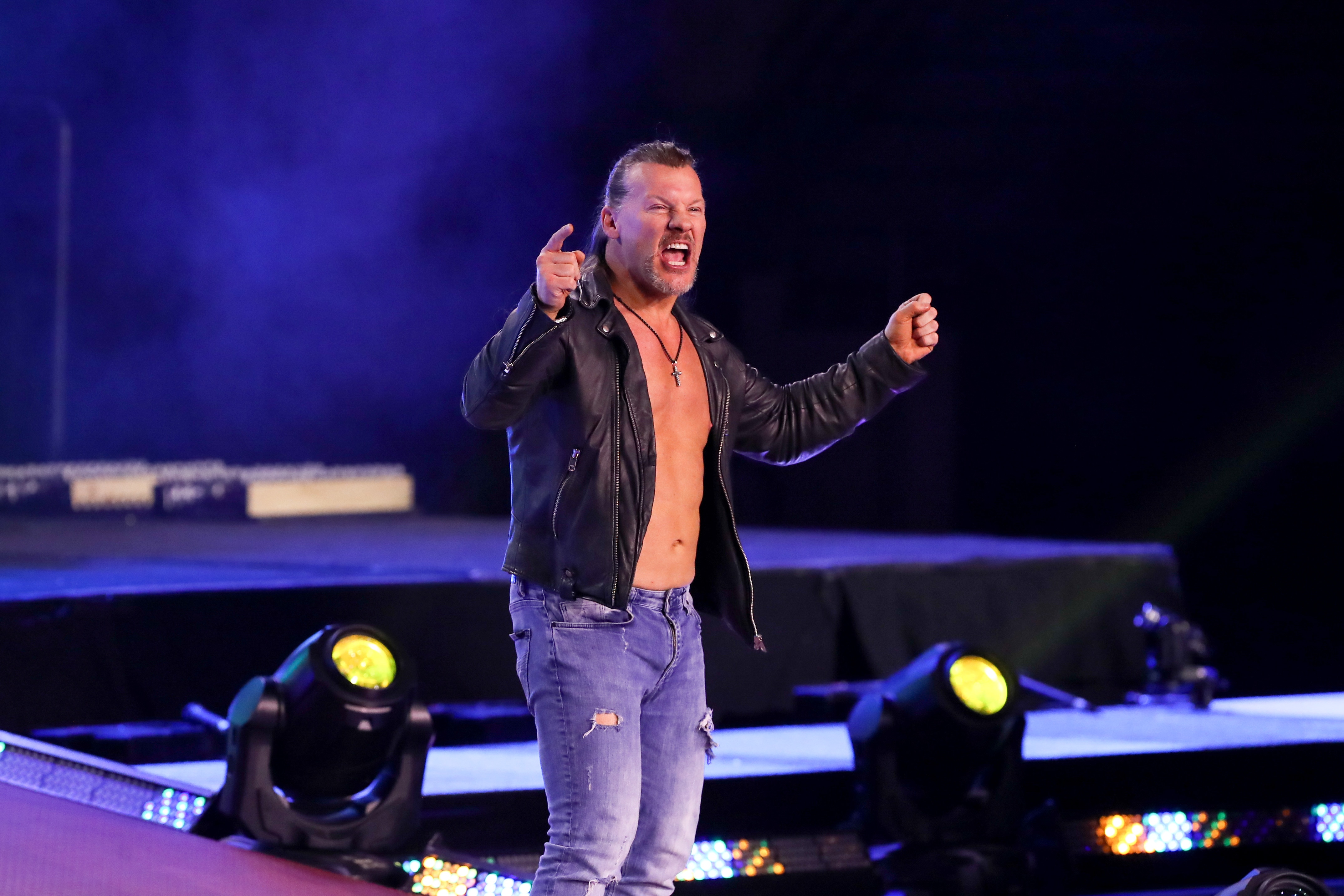 CLEVELAND, OH - JANUARY 26: Chris Jericho is introduced during the AEW Dynamite - Beach Break taping on January 26, 2022, at the Wolstein Center in Cleveland, OH. (Photo by Frank Jansky/Icon Sportswire via Getty Images)
