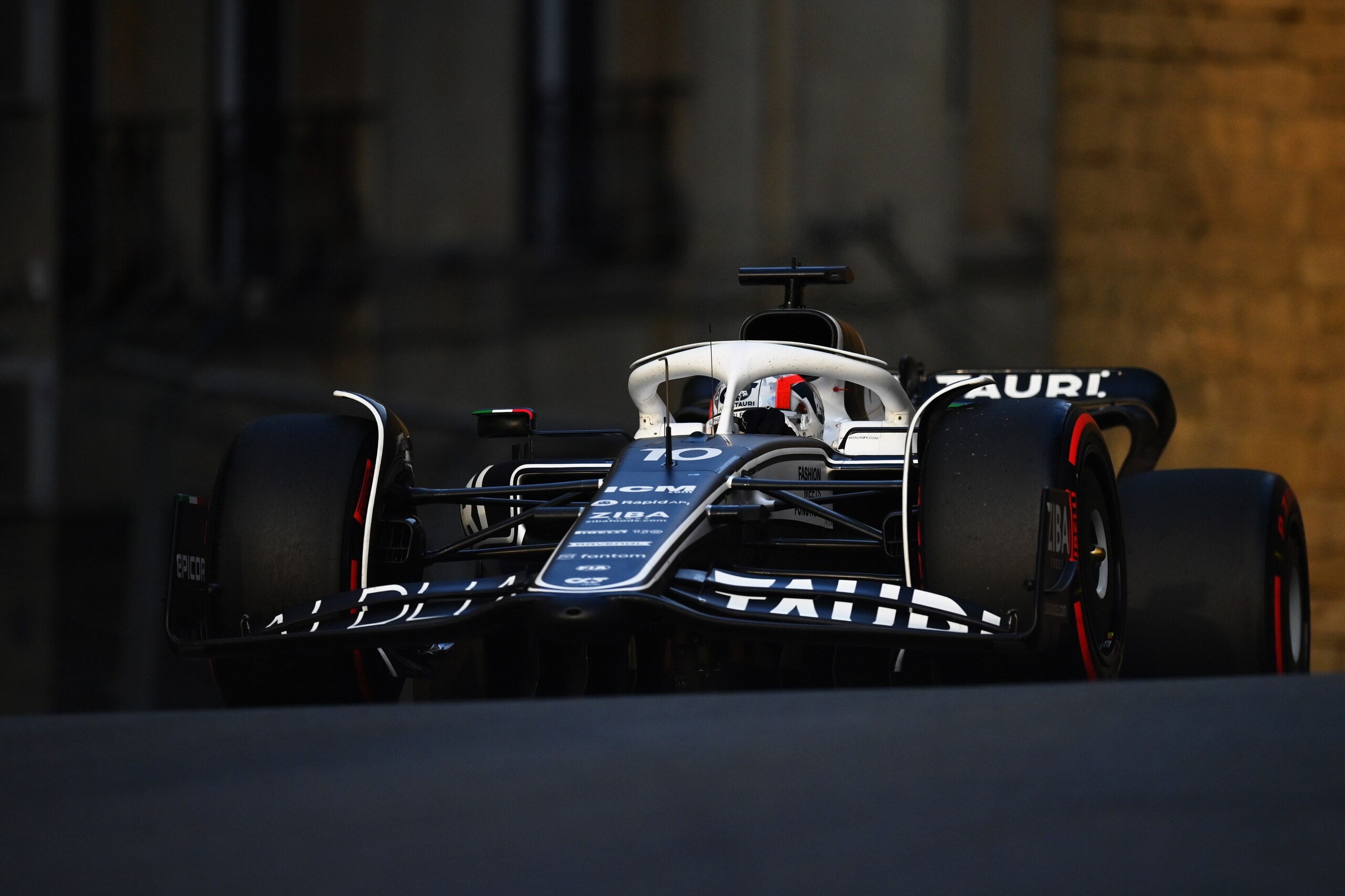 BAKU, AZERBAIJAN - JUNE 11: Pierre Gasly of France driving the (10) Scuderia AlphaTauri AT03 on track during qualifying ahead of the F1 Grand Prix of Azerbaijan at Baku City Circuit on June 11, 2022 in Baku, Azerbaijan. (Photo by Dan Mullan/Getty Images)