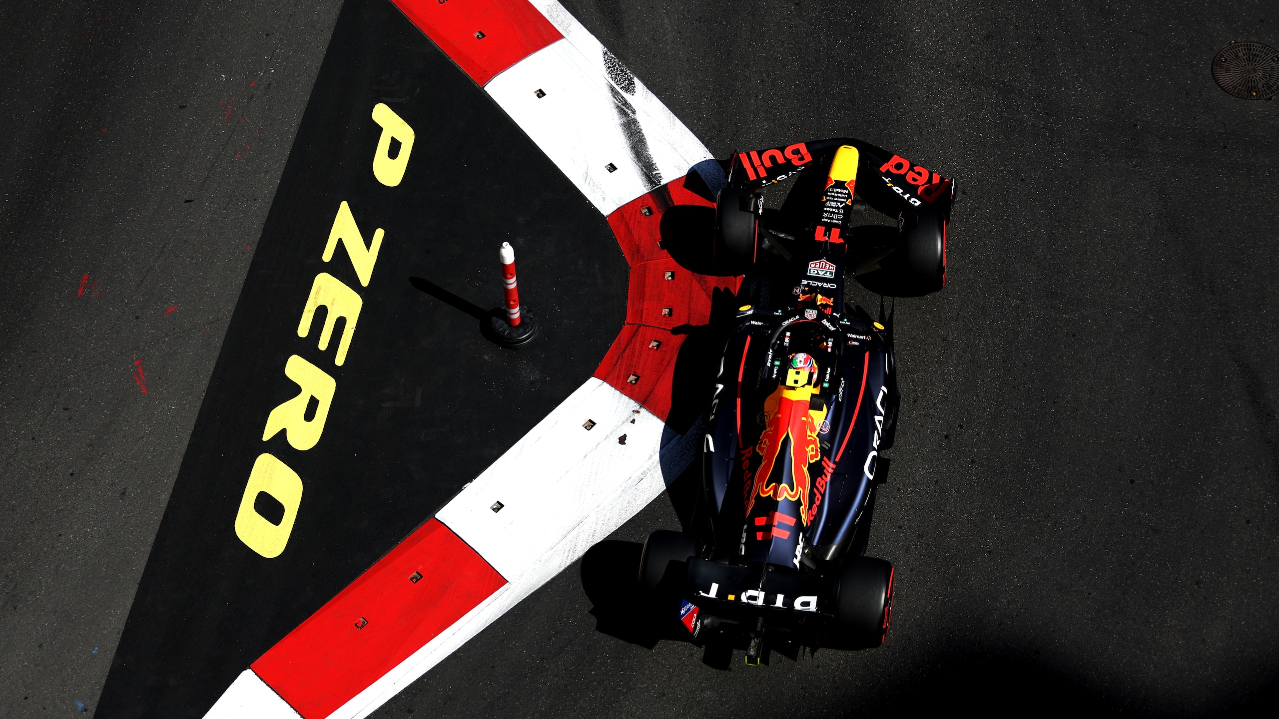 BAKU, AZERBAIJAN - JUNE 11: Sergio Perez of Mexico driving the (11) Oracle Red Bull Racing RB18 on track during final practice ahead of the F1 Grand Prix of Azerbaijan at Baku City Circuit on June 11, 2022 in Baku, Azerbaijan. (Photo by Bryn Lennon - Formula 1/Formula 1 via Getty Images)