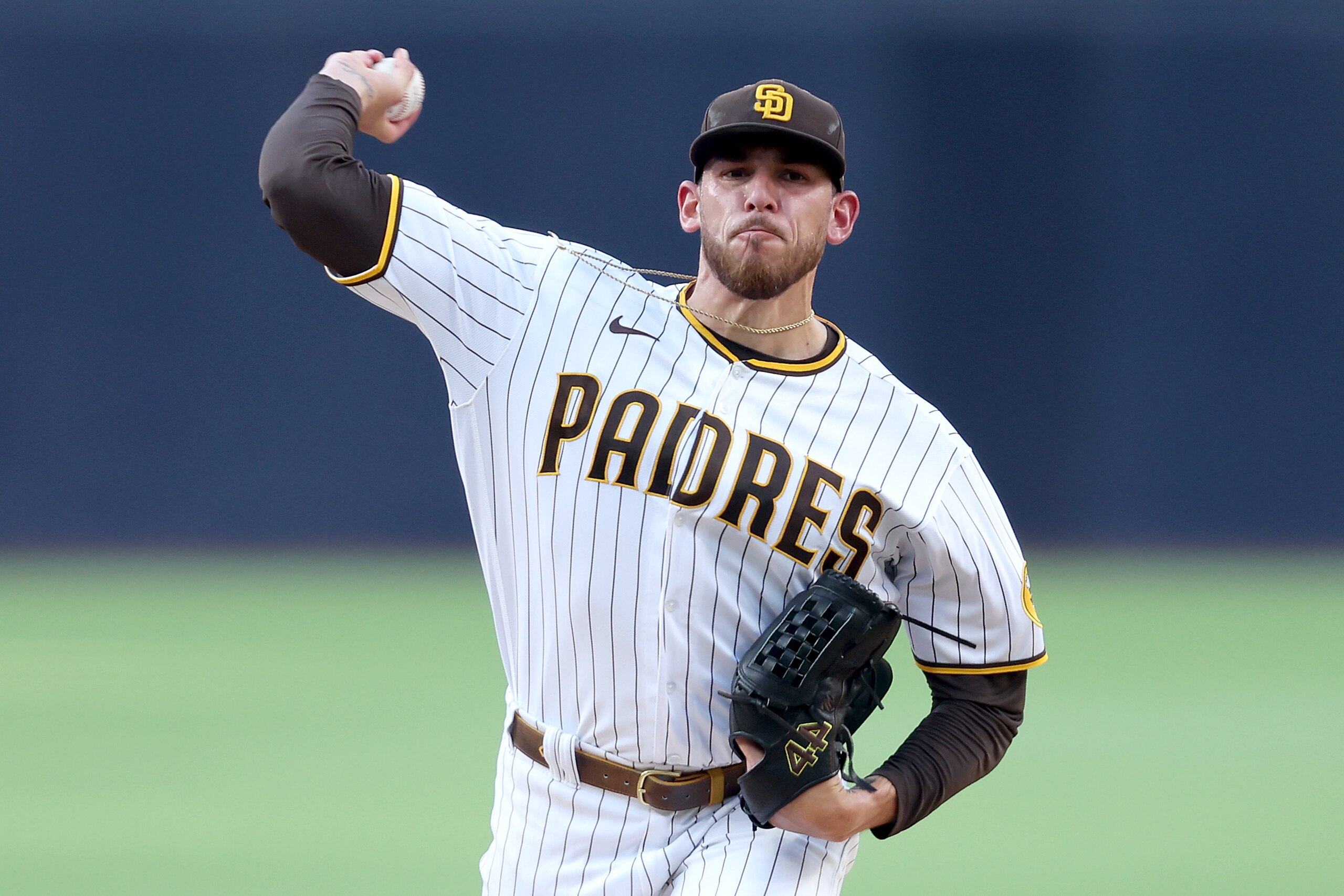 SAN DIEGO, CALIFORNIA - JUNE 10: Joe Musgrove #44 of the San Diego Padres pitches during the first inning of a game against the Colorado Rockies at PETCO Park on June 10, 2022 in San Diego, California. (Photo by Sean M. Haffey/Getty Images) SAN DIEGO, CALIFORNIA - JUNE 10: Joe Musgrove #44 of the San Diego Padres pitches during the first inning of a game against the Colorado Rockies at PETCO Park on June 10, 2022 in San Diego, California. (Photo by Sean M. Haffey/Getty Images)
