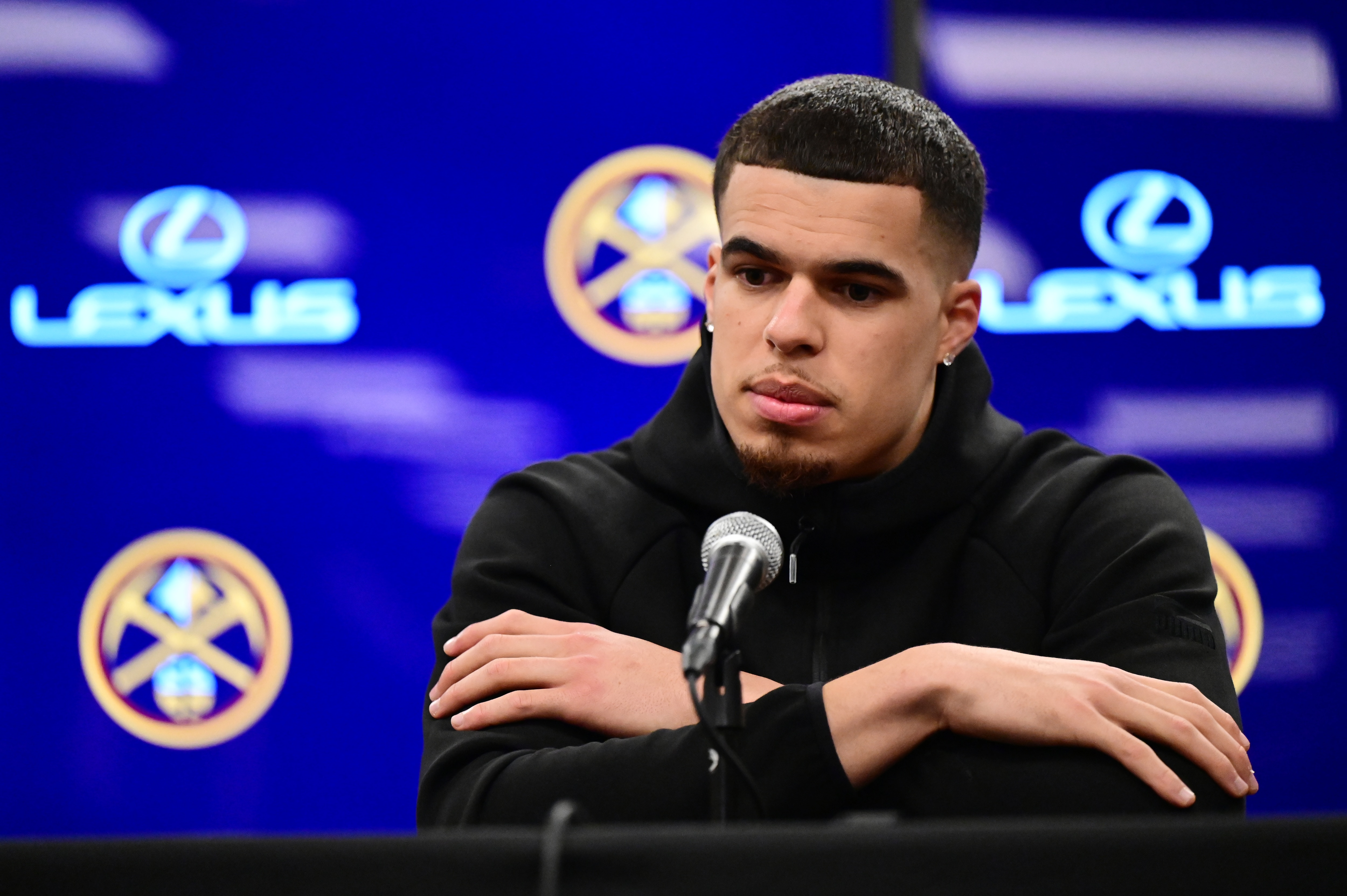 DENVER, CO - APRIL 29 : Denver Nuggets forward Michael Porter Jr. is in the press conference at Ball Arena in Denver, Colorado on Friday, April 29, 2022.(Photo by Hyoung Chang/MediaNews Group/The Denver Post via Getty Images)