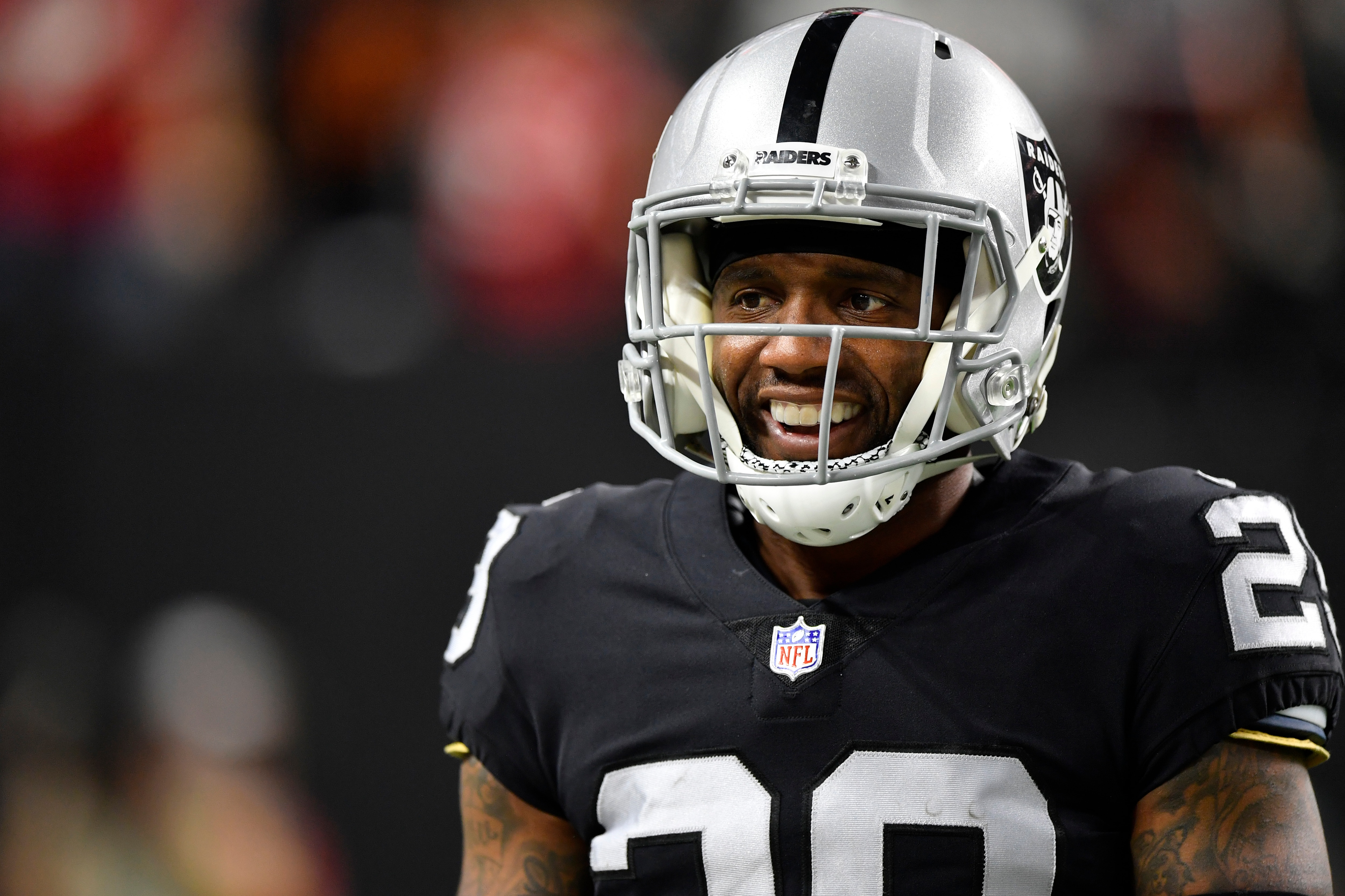 LAS VEGAS, NEVADA - NOVEMBER 14:  Cornerback Casey Hayward Jr. #29 of the Las Vegas Raiders reacts after a play during the first half of a game against the Kansas City Chiefs at Allegiant Stadium on November 14, 2021 in Las Vegas, Nevada. The Chiefs defeated the Raiders 41-14. (Photo by Chris Unger/Getty Images)