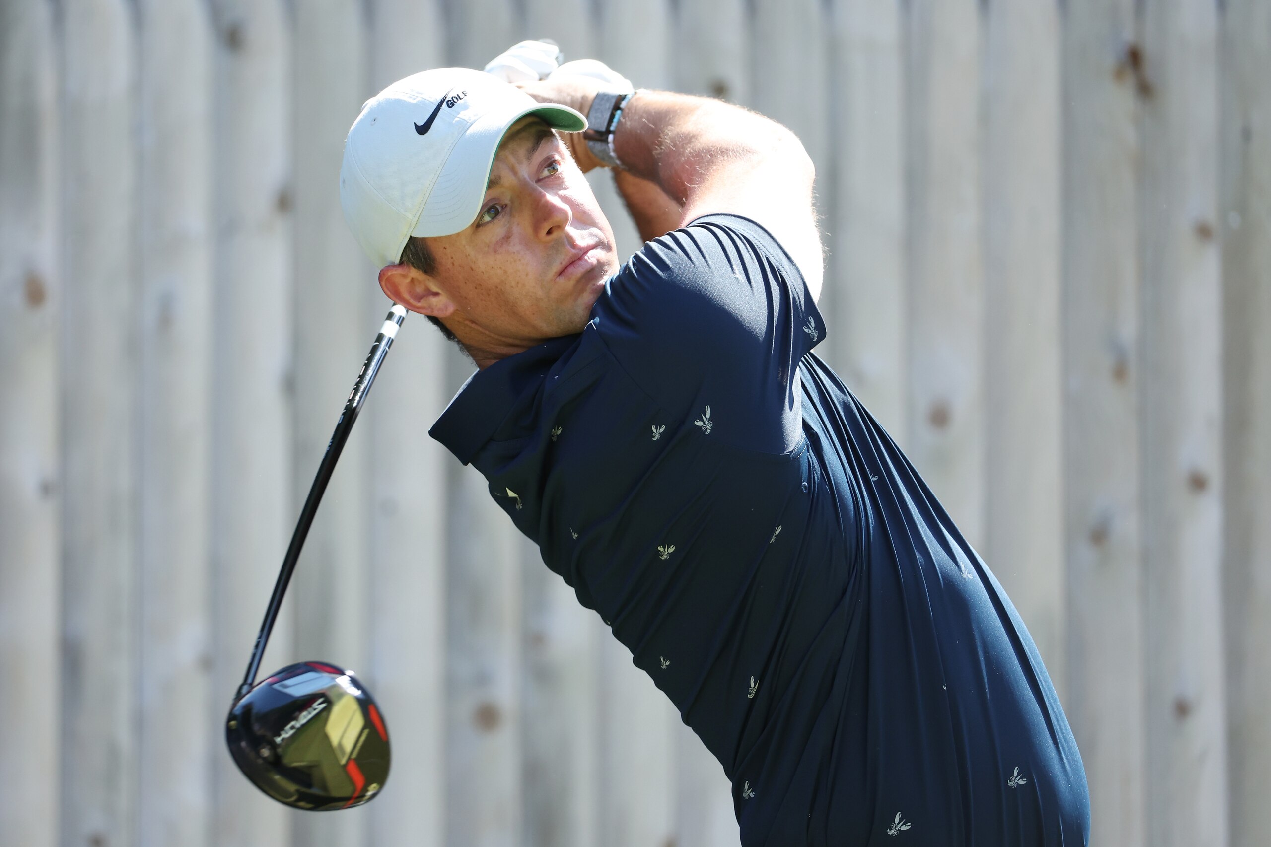 BROOKLINE, MASSACHUSETTS - JUNE 13: Rory McIlroy of Northern Ireland plays his shot from the fifth tee during a practice round prior to the 2022 U.S. Open at The Country Club on June 13, 2022 in Brookline, Massachusetts. (Photo by Warren Little/Getty Images)