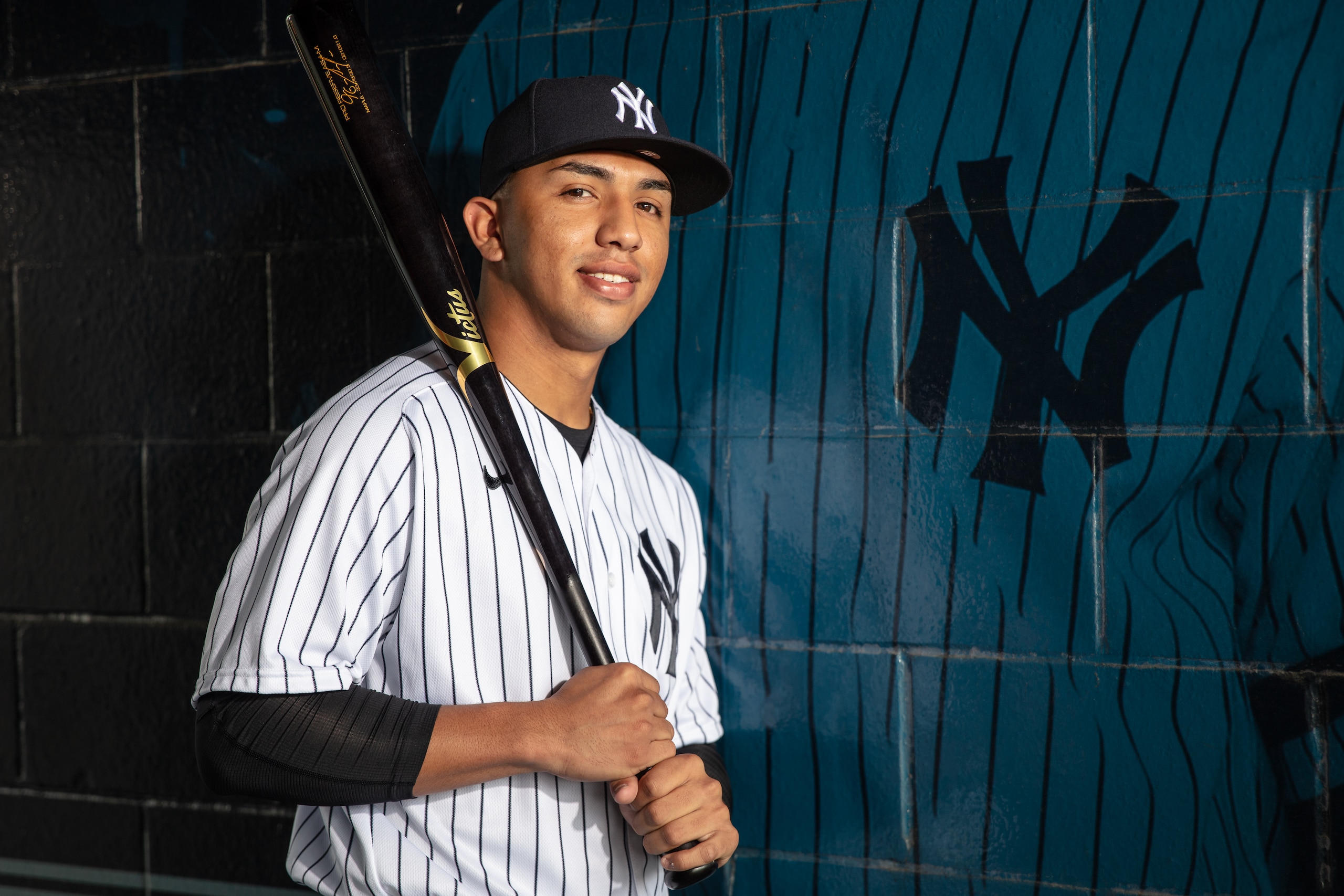 TAMPA, FL - FEBRUARY 24: Oswald Peraza #91 of the New York Yankees poses during Photo Day at George M. Steinbrenner Field on Wednesday, February 24, 2021 in Tampa, Florida. (Photo by Mike Carlson/MLB Photos via Getty Images) TAMPA, FL - FEBRUARY 24: Oswald Peraza #91 of the New York Yankees poses during Photo Day at George M. Steinbrenner Field on Wednesday, February 24, 2021 in Tampa, Florida. (Photo by Mike Carlson/MLB Photos via Getty Images)