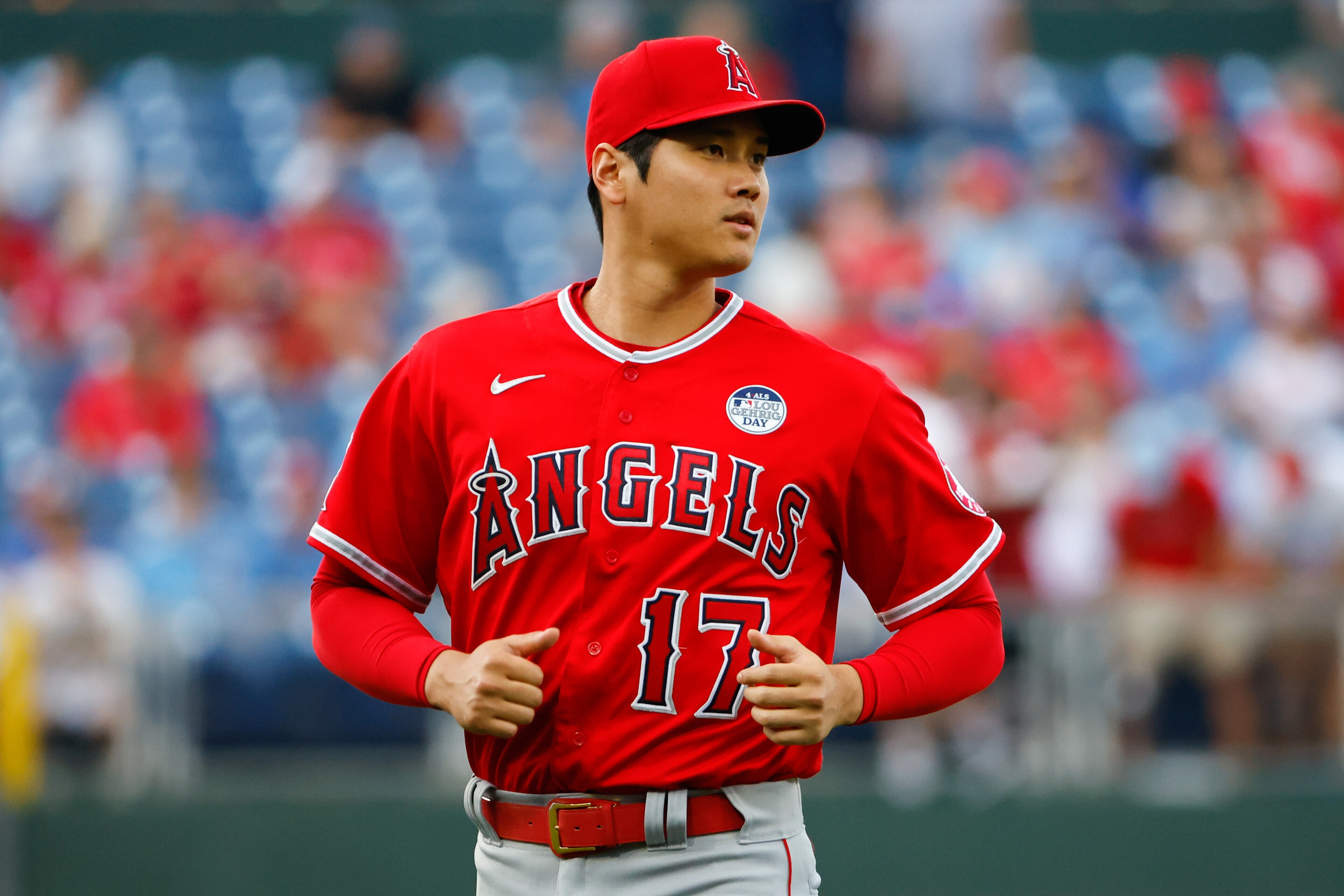 PHILADELPHIA, PA - JUNE 03: Los Angeles Angels starting pitcher Shohei Ohtani (17) warms up prior to the Major League Baseball game between the Philadelphia Phillies and the Los Angeles Angels on June 3, 2022 at Citizens Bank Park in Philadelphia, Pennsylvania. (Photo by Rich Graessle/Icon Sportswire via Getty Images) PHILADELPHIA, PA - JUNE 03: Los Angeles Angels starting pitcher Shohei Ohtani (17) warms up prior to the Major League Baseball game between the Philadelphia Phillies and the Los Angeles Angels on June 3, 2022 at Citizens Bank Park in Philadelphia, Pennsylvania. (Photo by Rich Graessle/Icon Sportswire via Getty Images)