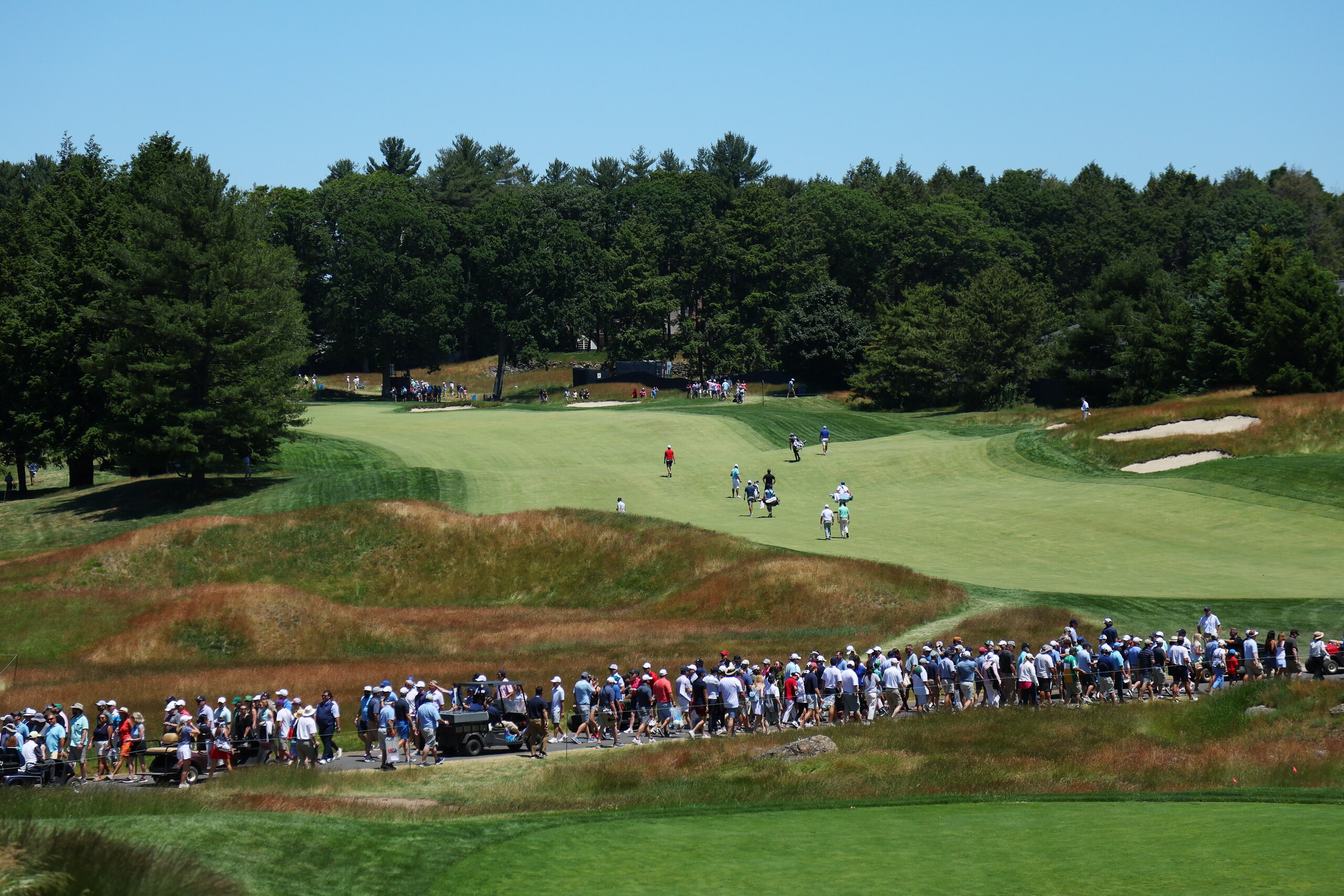 BROOKLINE, MASSACHUSETTS - JUNE 14: <<enter caption here>>during a practice round prior to the US Open at The Country Club on June 14, 2022 in Brookline, Massachusetts. (Photo by Andrew Redington/Getty Images)