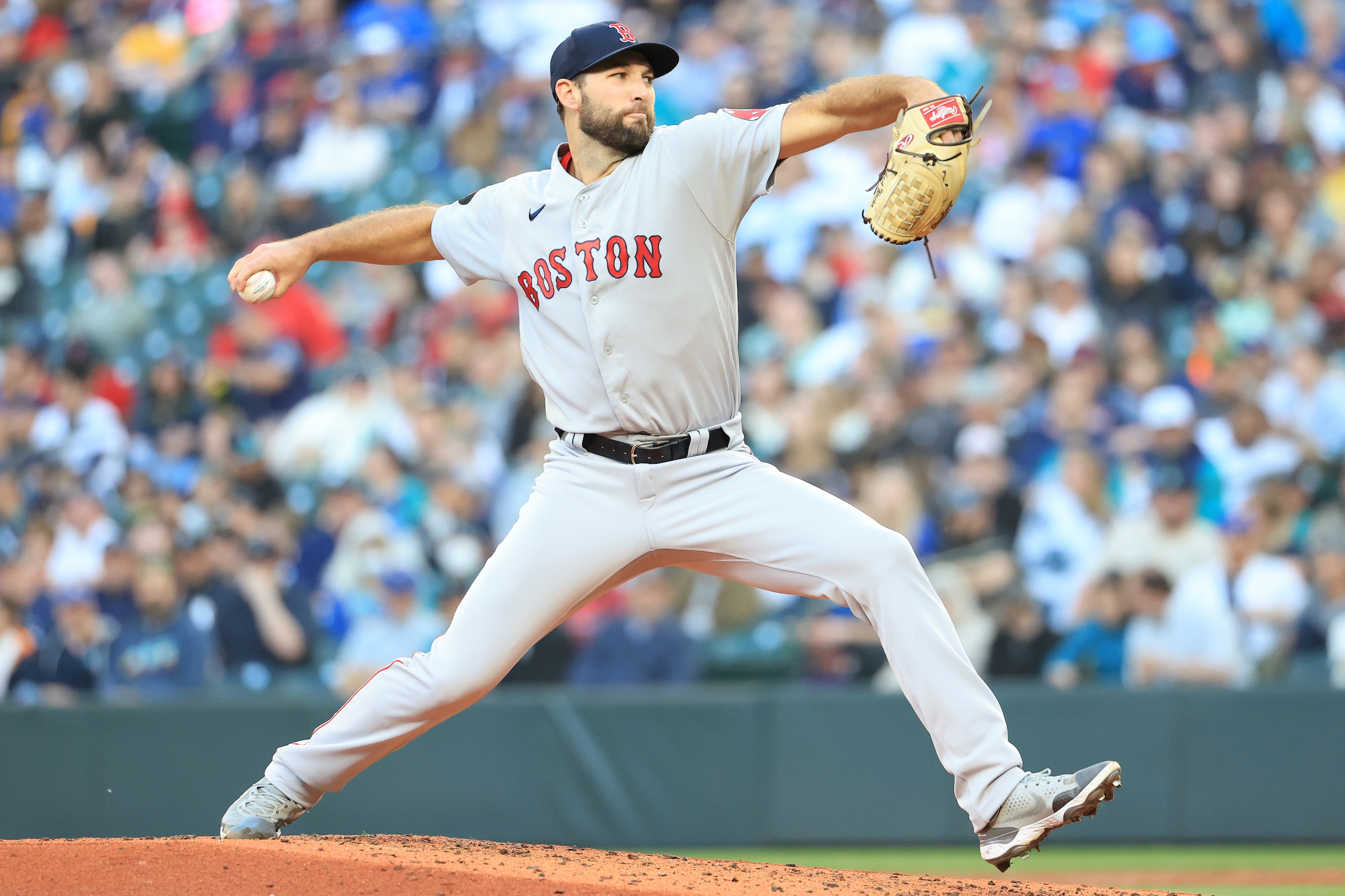 SEATTLE, WASHINGTON - JUNE 11: Michael Wacha #52 of the Boston Red Sox pitches against the Seattle Mariners during the second inning at T-Mobile Park on June 11, 2022 in Seattle, Washington. (Photo by Abbie Parr/Getty Images)