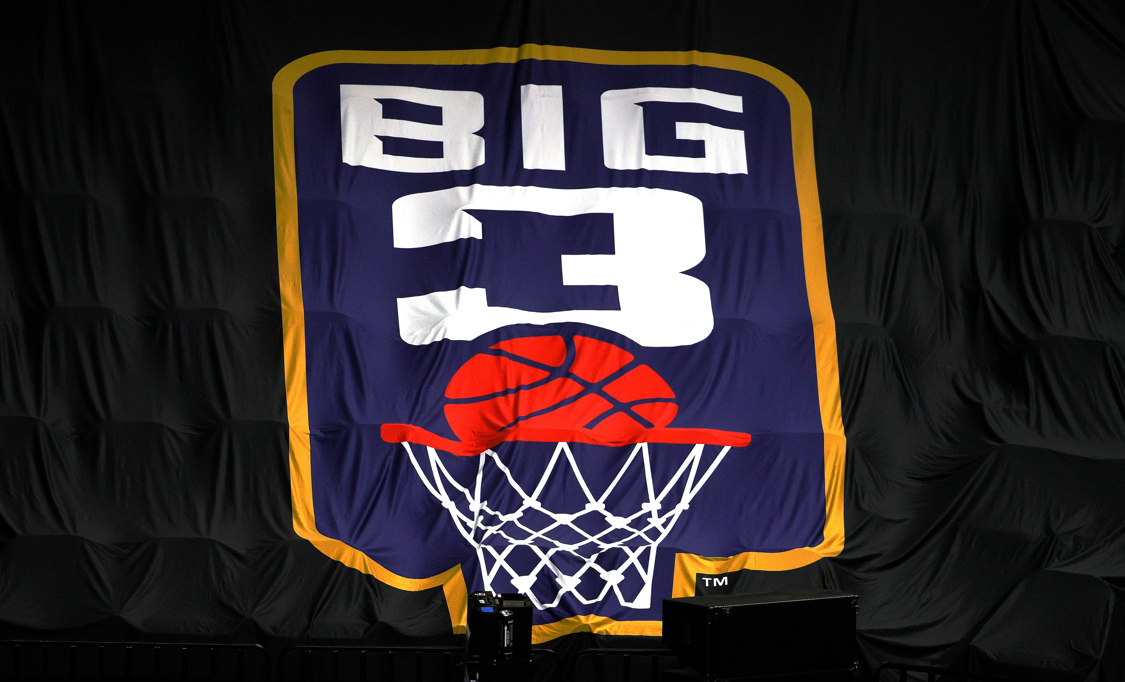 LAS VEGAS, NEVADA - JULY 24: A BIG3 logo is displayed during week three of the BIG3 at the Orleans Arena on July 24, 2021 in Las Vegas, Nevada. (Photo by Ethan Miller/Getty Images) LAS VEGAS, NEVADA - JULY 24: A BIG3 logo is displayed during week three of the BIG3 at the Orleans Arena on July 24, 2021 in Las Vegas, Nevada. (Photo by Ethan Miller/Getty Images)