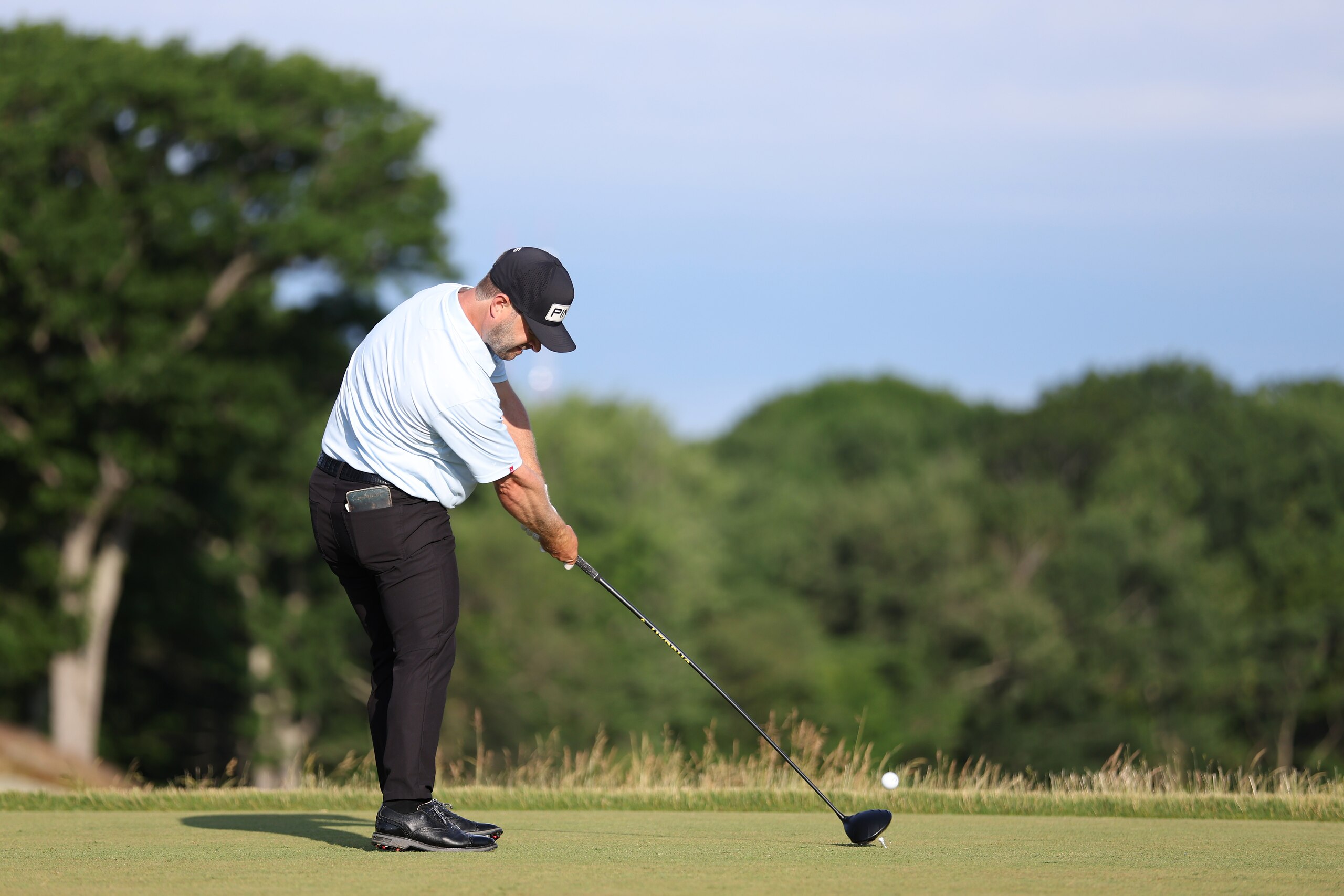 BROOKLINE, MASSACHUSETTS - JUNE 16: David Lingmerth of Sweden plays his shot from the tenth tee during round one of the 122nd U.S. Open Championship at The Country Club on June 16, 2022 in Brookline, Massachusetts. (Photo by Warren Little/Getty Images)