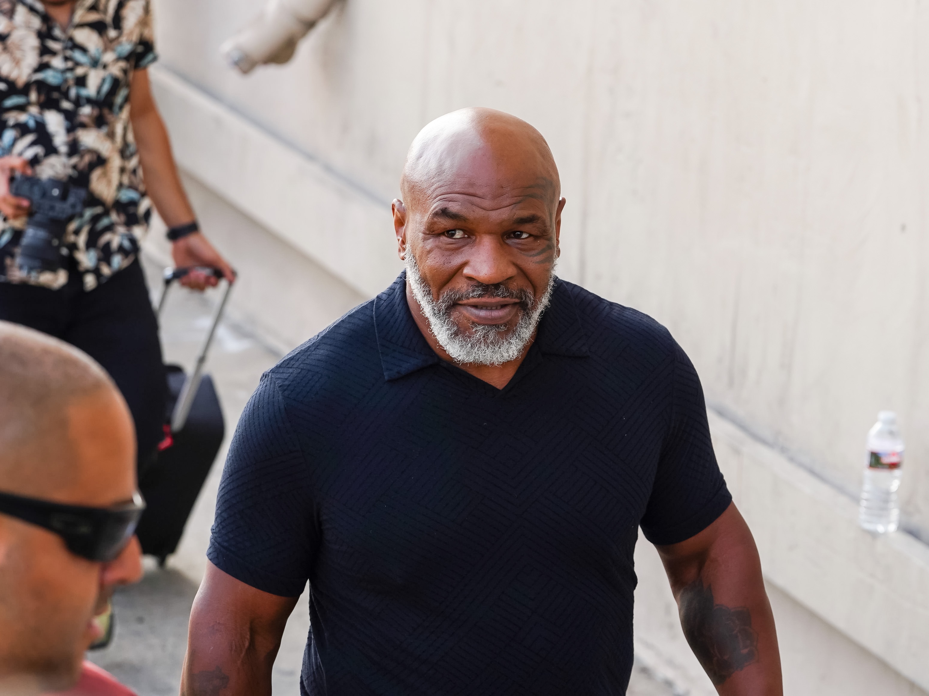 LOS ANGELES, CA - JUNE 16: Mike Tyson is seen arriving at 'Jimmy Kimmel Live' Show on June 16, 2022 in Los Angeles, California.  (Photo by JOCE/Bauer-Griffin/GC Images)