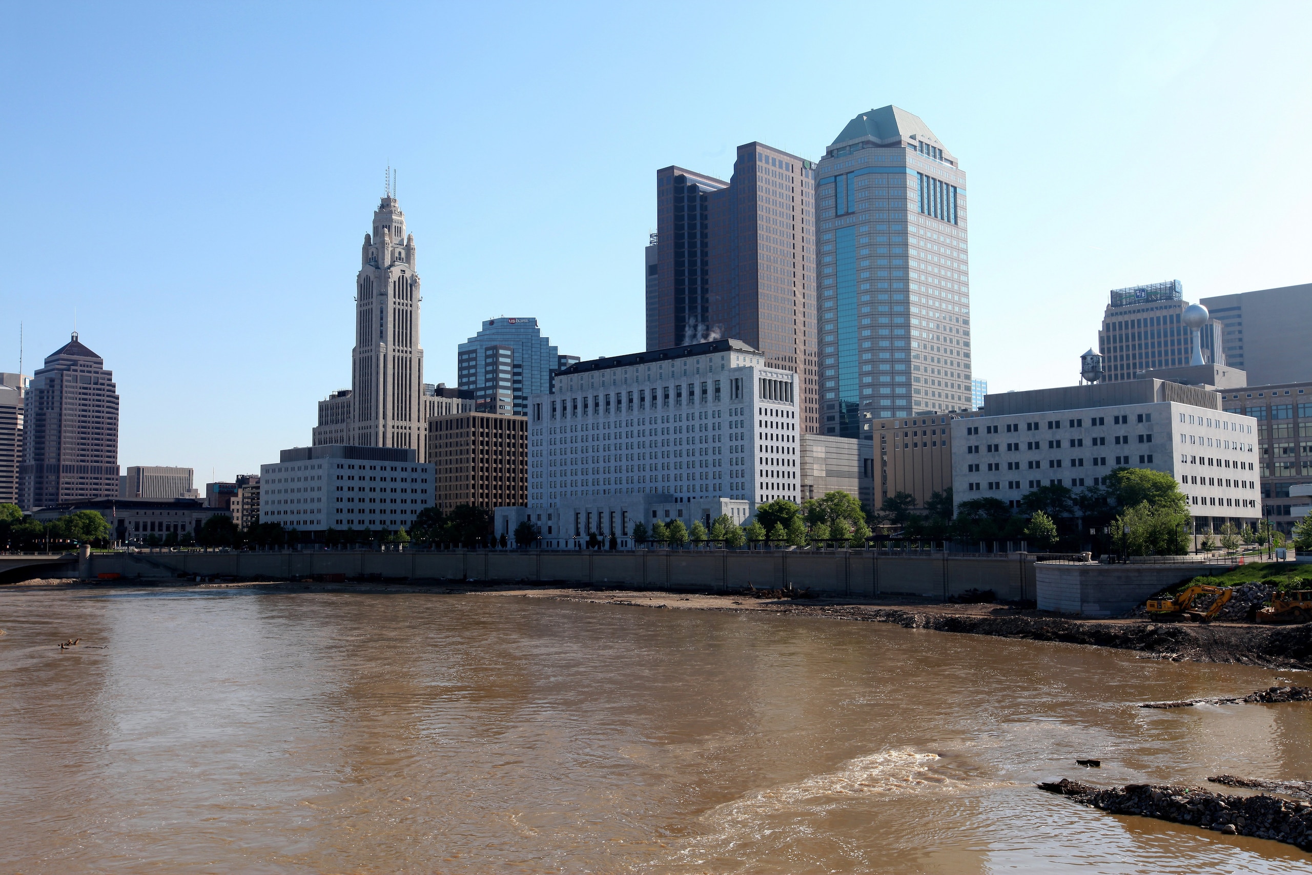 COLUMBUS, OH - MAY 18:  Partial view of Columbus Skyline on May 18, 2014 in Columbus, Ohio. (Photo By Raymond Boyd/Getty Images)
  