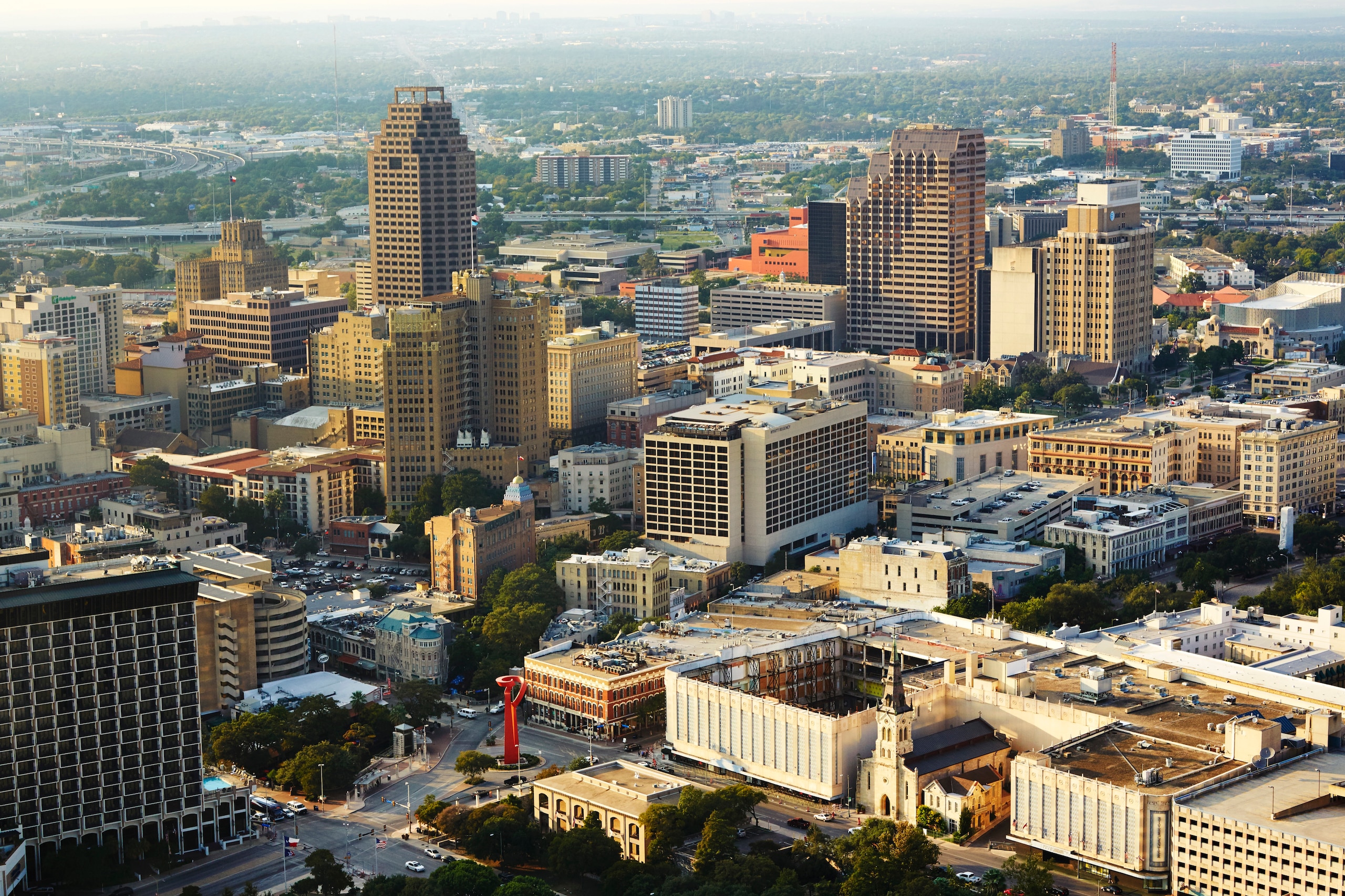 City skyline of San Antonio, San Antonio, America. (Photo by: Loop Images/Universal Images Group via Getty Images)