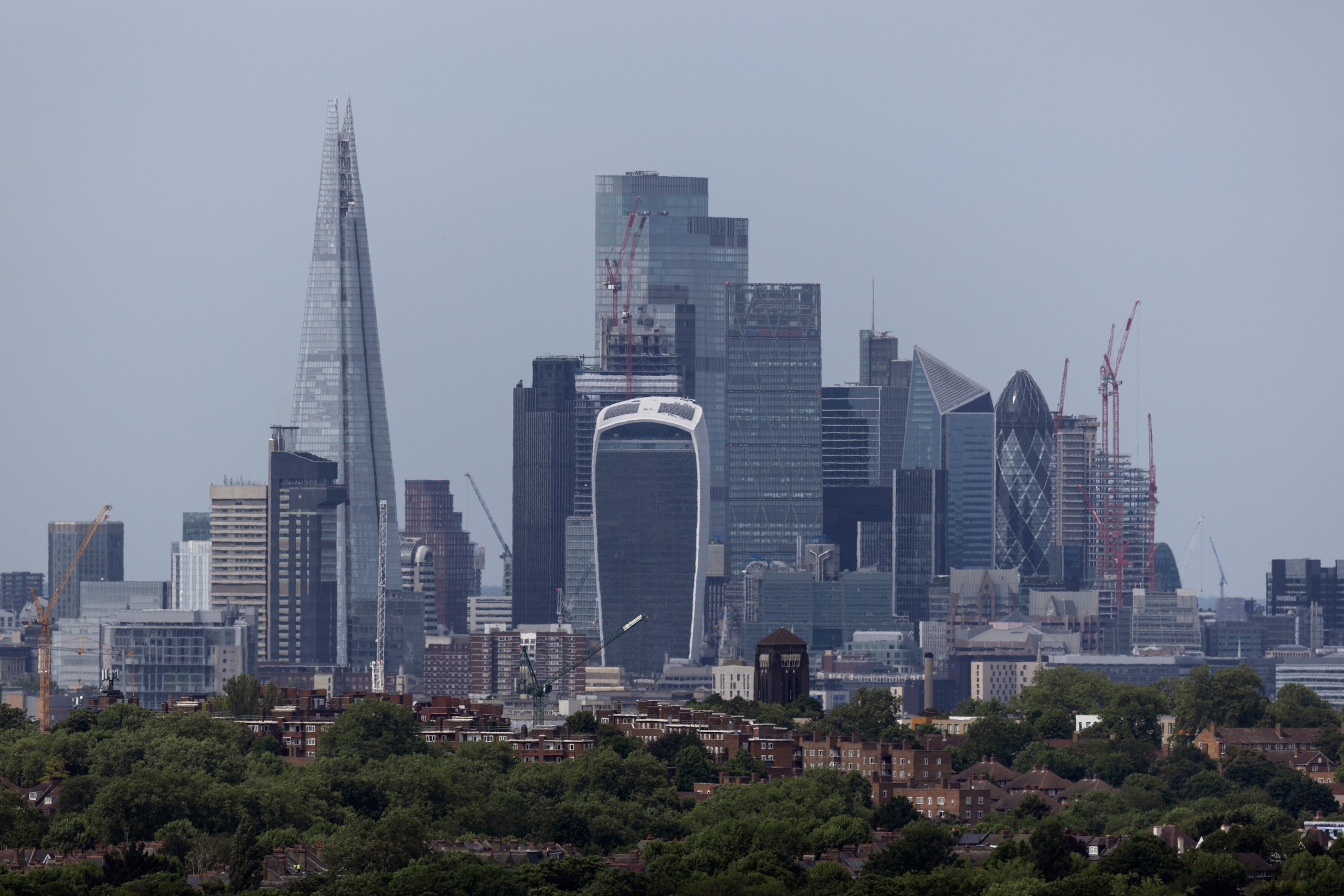 London, United Kingdom - MAY 18: A general view over the London skyline, including the Square Mile and the Shard, on May 18, 2022 in London, United Kingdom. (Photo by Dan Kitwood/Getty Images)