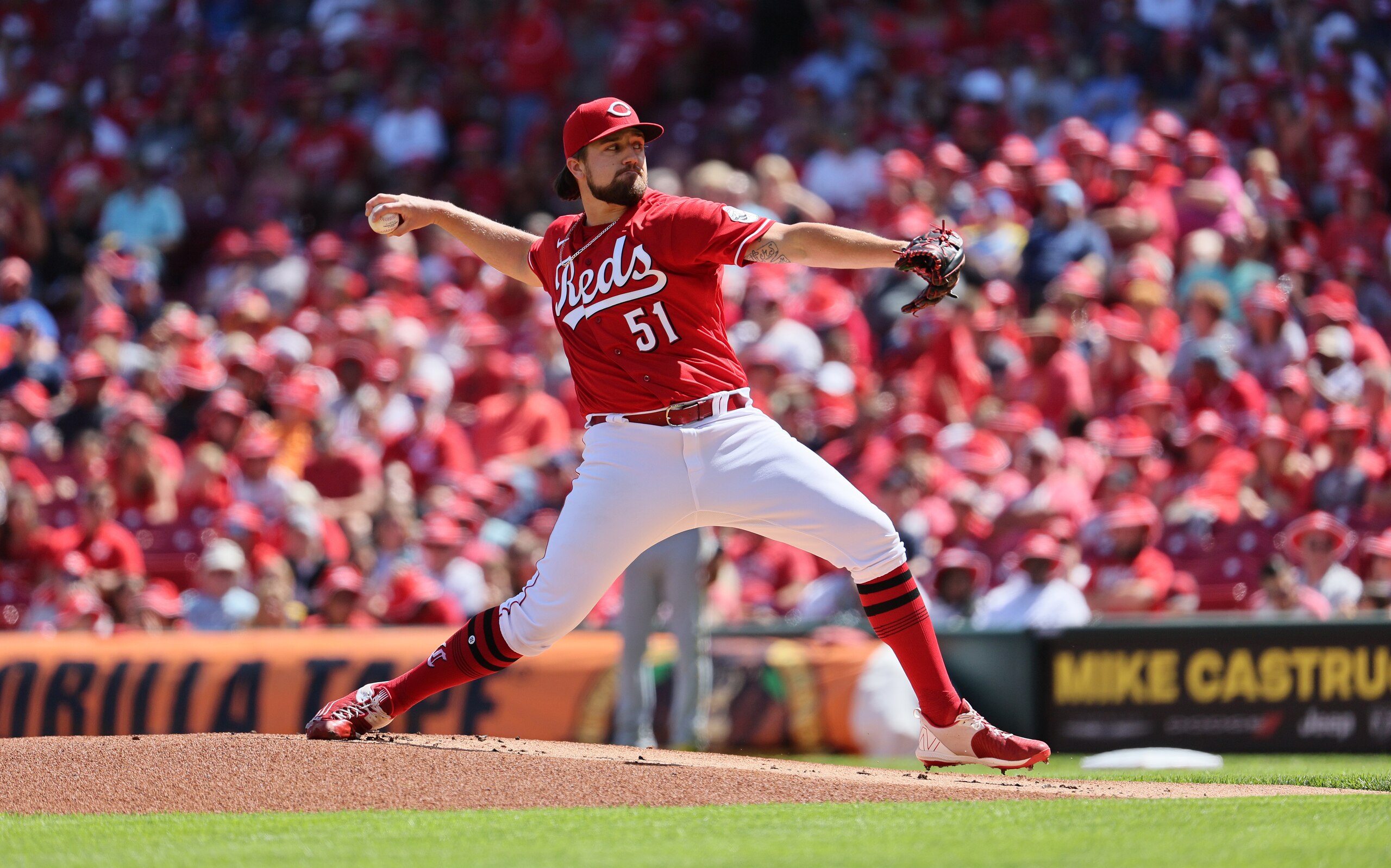 CINCINNATI, OHIO - JUNE 18: Graham Ashcraft #51 of the Cincinnati Reds throws a pitch against the Milwaukee Brewers at Great American Ball Park on June 18, 2022 in Cincinnati, Ohio. (Photo by Andy Lyons/Getty Images)