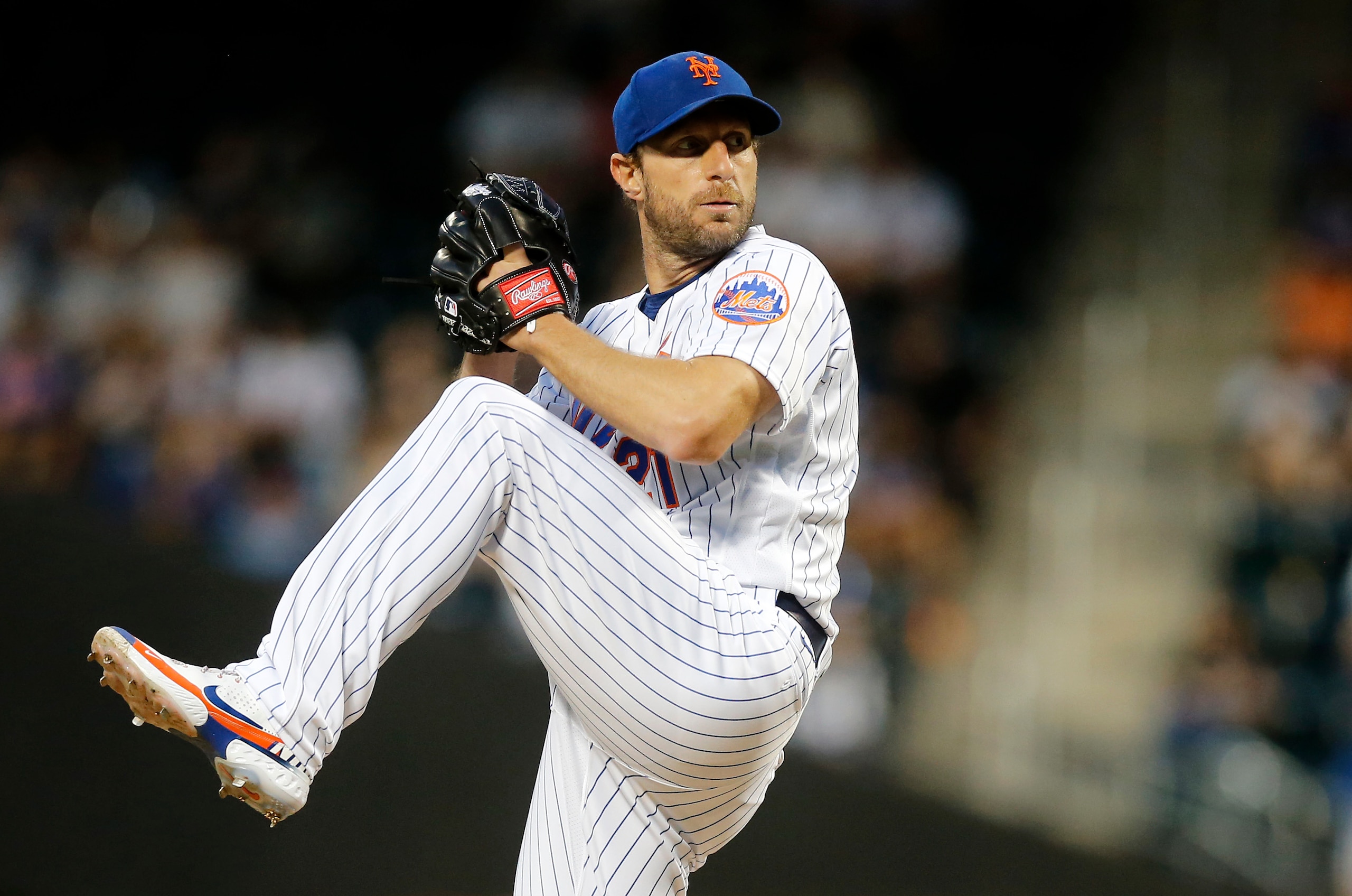 NEW YORK, NEW YORK - MAY 18:  Max Scherzer #21 of the New York Mets in action against the St. Louis Cardinals at Citi Field on May 18, 2022 in New York City. The Mets defeated the Cardinals 11-4. (Photo by Jim McIsaac/Getty Images)
