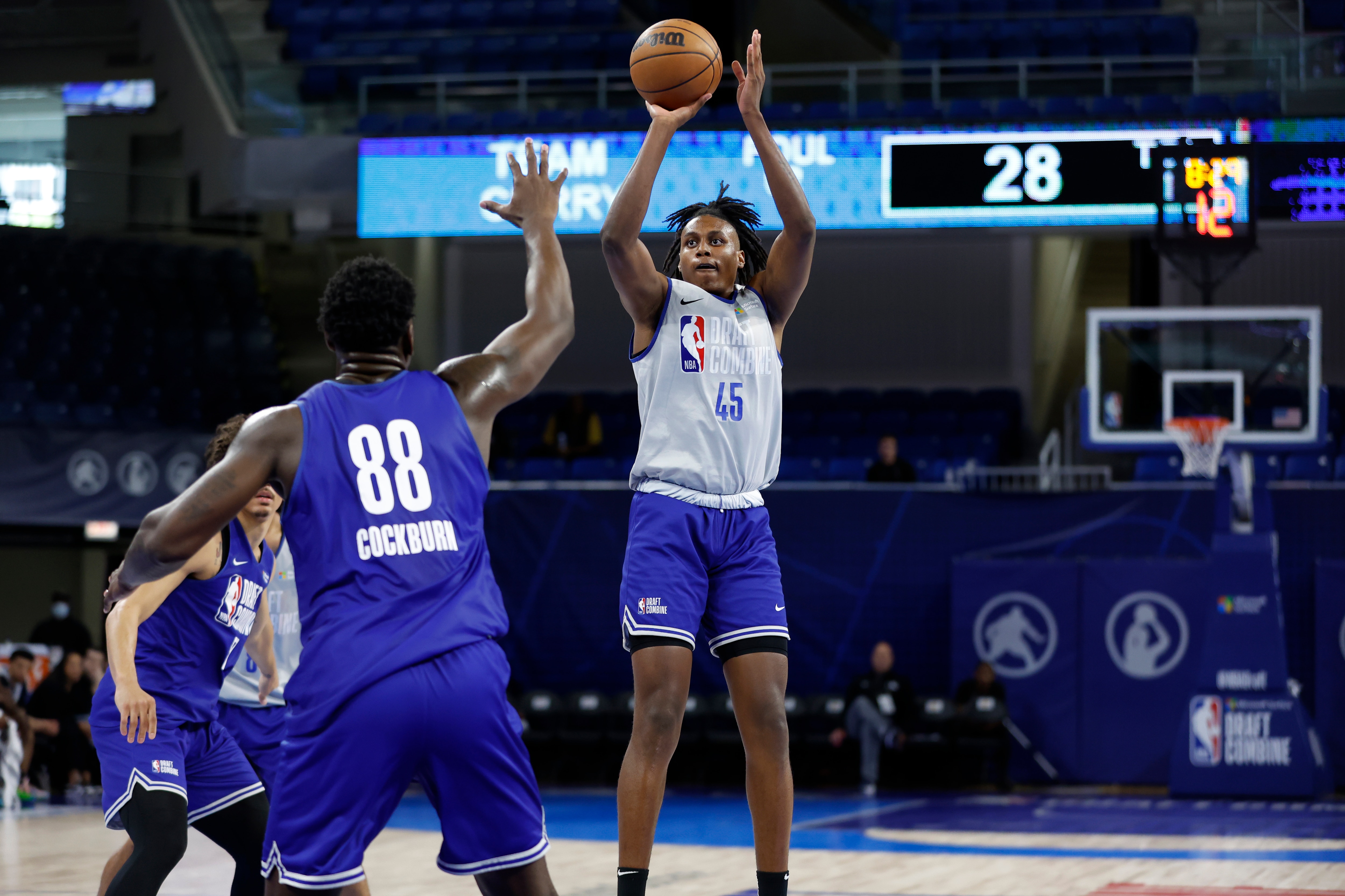 CHICAGO, IL - MAY 19: NBA Prospect, Jabari Walker shoots the ball during the game on May 19, 2022 at the Wintrust Arena in Chicago, Illinois. NOTE TO USER: User expressly acknowledges and agrees that, by downloading and or using this photograph, user is consenting to the terms and conditions of the Getty Images License Agreement.  Mandatory Copyright Notice: Copyright 2022 NBAE (Photo by Kamil Krzaczynski/NBAE via Getty Images)