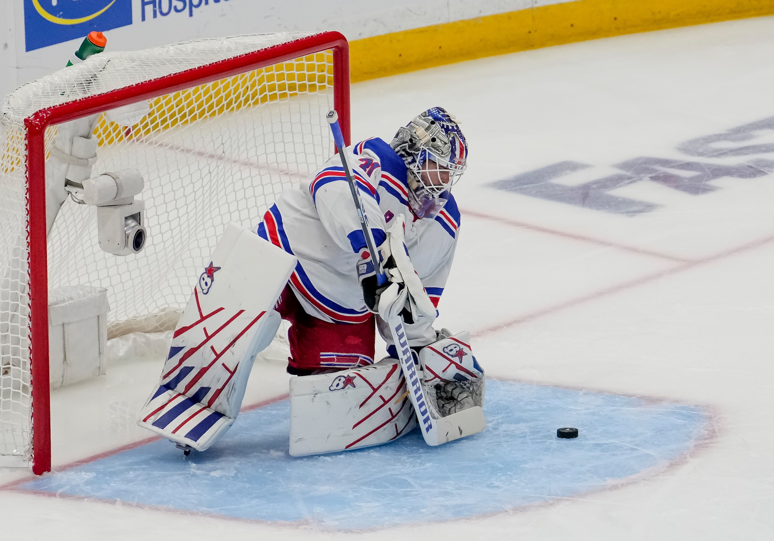 TAMPA, FL - JUNE 11: New York Rangers goaltender Igor Shesterkin (31) makes a save during the NHL Hockey Eastern Conference Finals Game 6 of the Stanley Cup Playoffs between Tampa Bay Lightning and the New York Rangers on June 11th, 2022  at Amalie Arena in Tampa Florida (Photo by Andrew Bershaw /Icon_Sportswire)