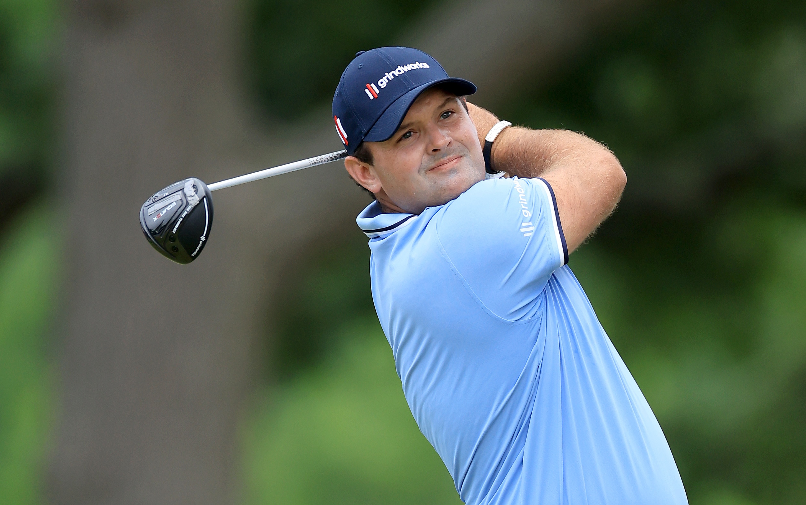 BROOKLINE, MASSACHUSETTS - JUNE 17: Patrick Reed of The United States plays his tee shot on the fourth hole during the second round of the 2022 U.S.Open Championship at The Country Club on June 17, 2022 in Brookline, Massachusetts. (Photo by David Cannon/Getty Images)