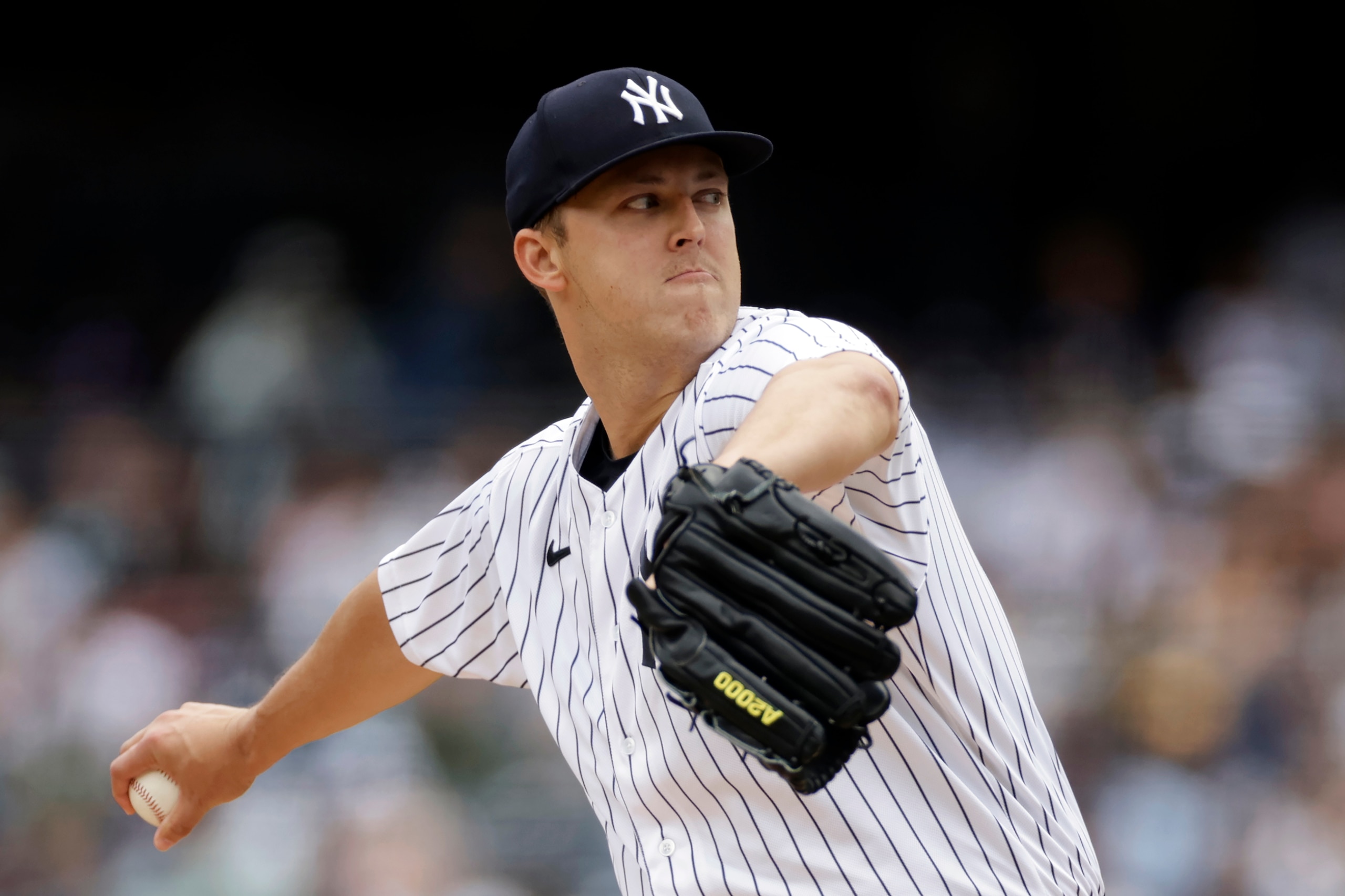 NEW YORK, NY - JUNE 12: Jameson Taillon #50 of the New York Yankees pitches against the Chicago Cubs during the first inning at Yankee Stadium on June 12, 2022 in New York City. (Photo by Adam Hunger/Getty Images)
