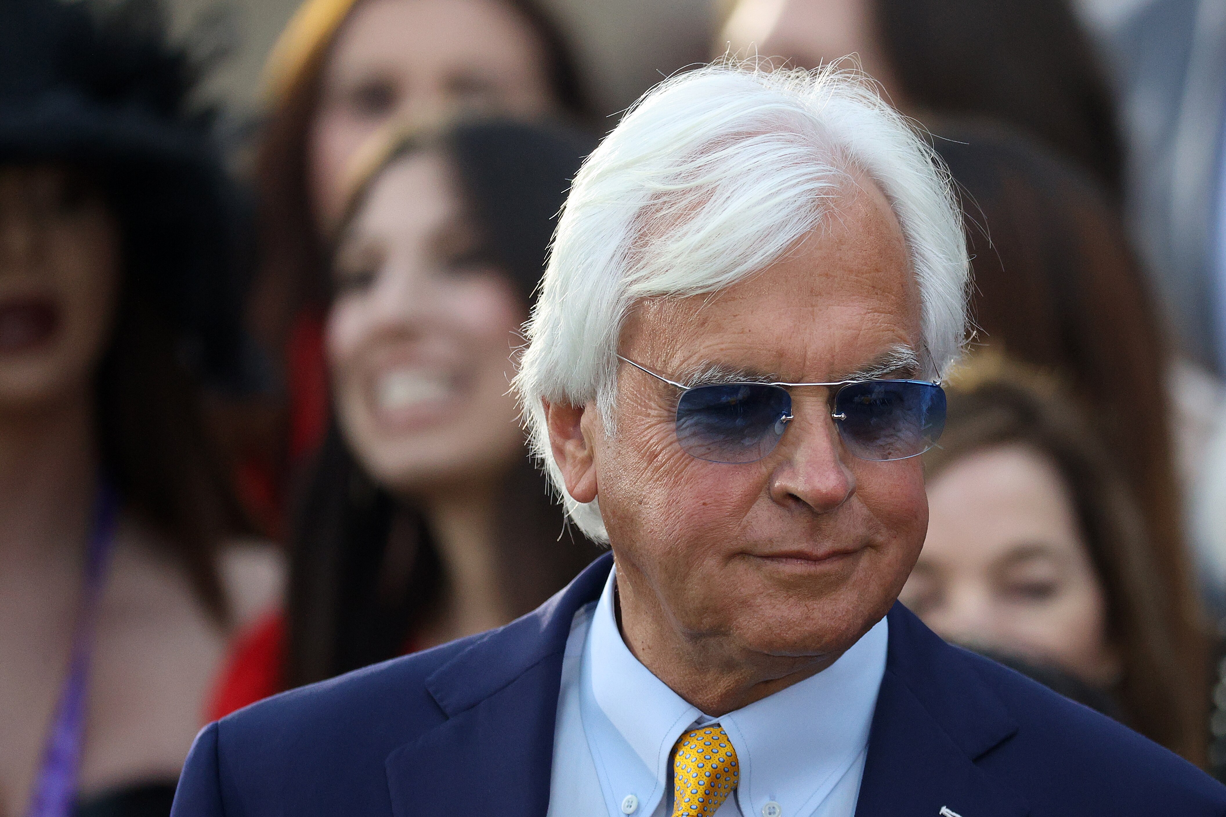 DEL MAR, CALIFORNIA - NOVEMBER 05: Trainer Bob Baffert looks on in the winners circle after his horse Corniche won the Breeders' Cup Juvenile at Del Mar Race Track on November 05, 2021 in Del Mar, California. (Photo by Rob Carr/Getty Images)