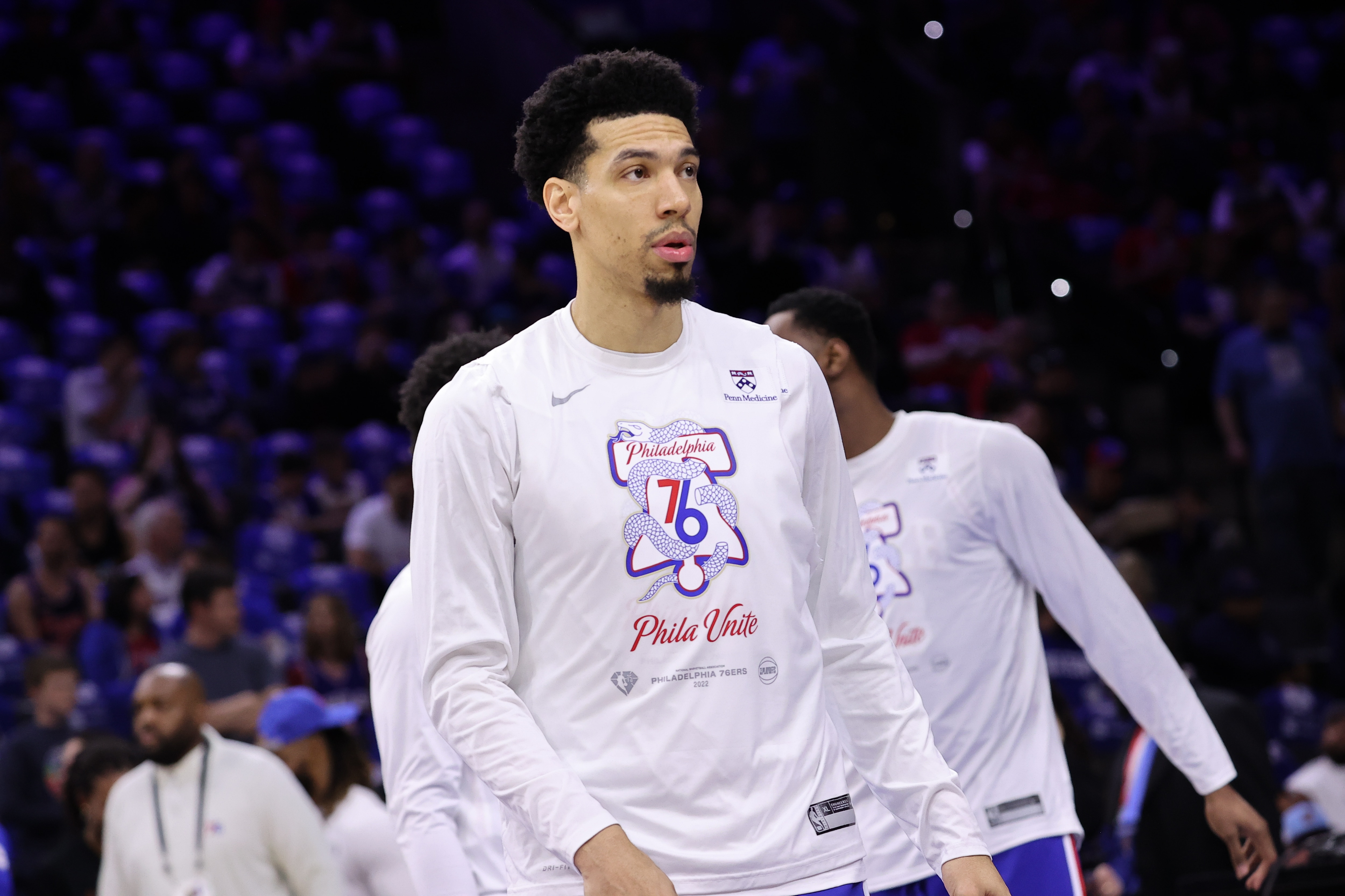 PHILADELPHIA, PA, USA - MAY 12: Philadelphia 76ers player Danny Green warms up ahead of the NBA match between Philadelphia 76ers and Miami Heat at the Wells Fargo Center in Philadelphia, Pennsylvania, United States on May 12, 2022. (Photo by Tayfun Coskun/Anadolu Agency via Getty Images)