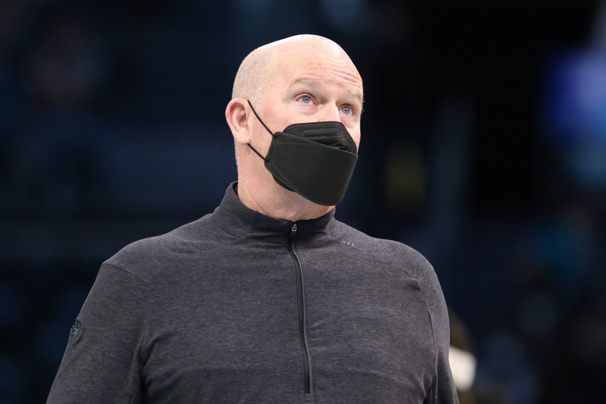 CHARLOTTE, NC - MAY 7: Head Coach, Steve Clifford of the Orlando Magic looks on during the game against the Charlotte Hornets on May 7, 2021 at Spectrum Center in Charlotte, North Carolina. NOTE TO USER: User expressly acknowledges and agrees that, by downloading and or using this photograph, User is consenting to the terms and conditions of the Getty Images License Agreement.  Mandatory Copyright Notice:  Copyright 2021 NBAE (Photo by Brock Williams-Smith/NBAE via Getty Images)